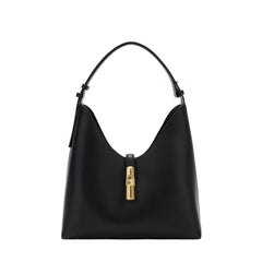 Furla Women's Black Shoulder Bag Leather Drop Logo