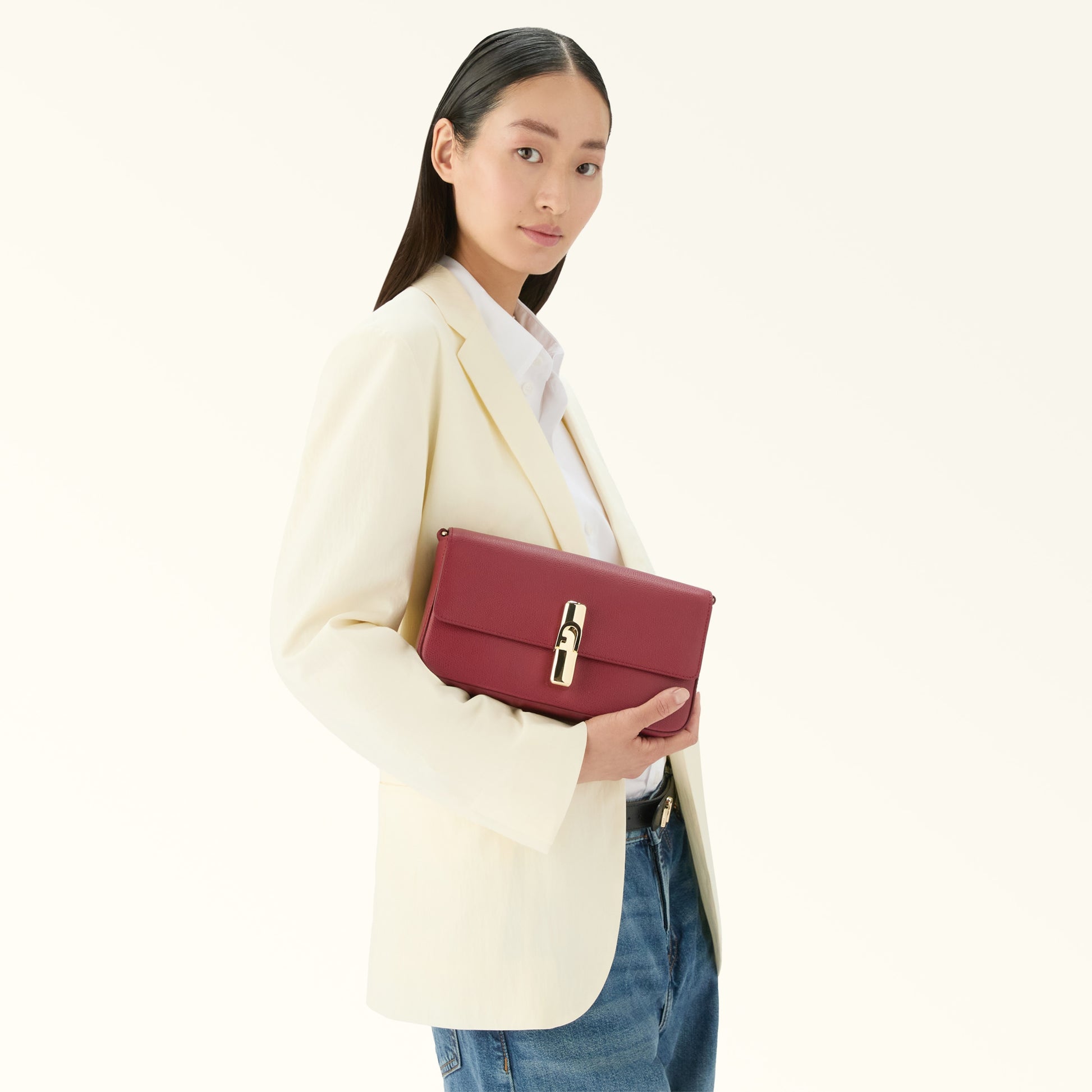 Furla Borsa Donna Rossa Tracolla Pelle Iride Logo Borse rosso - vista 7