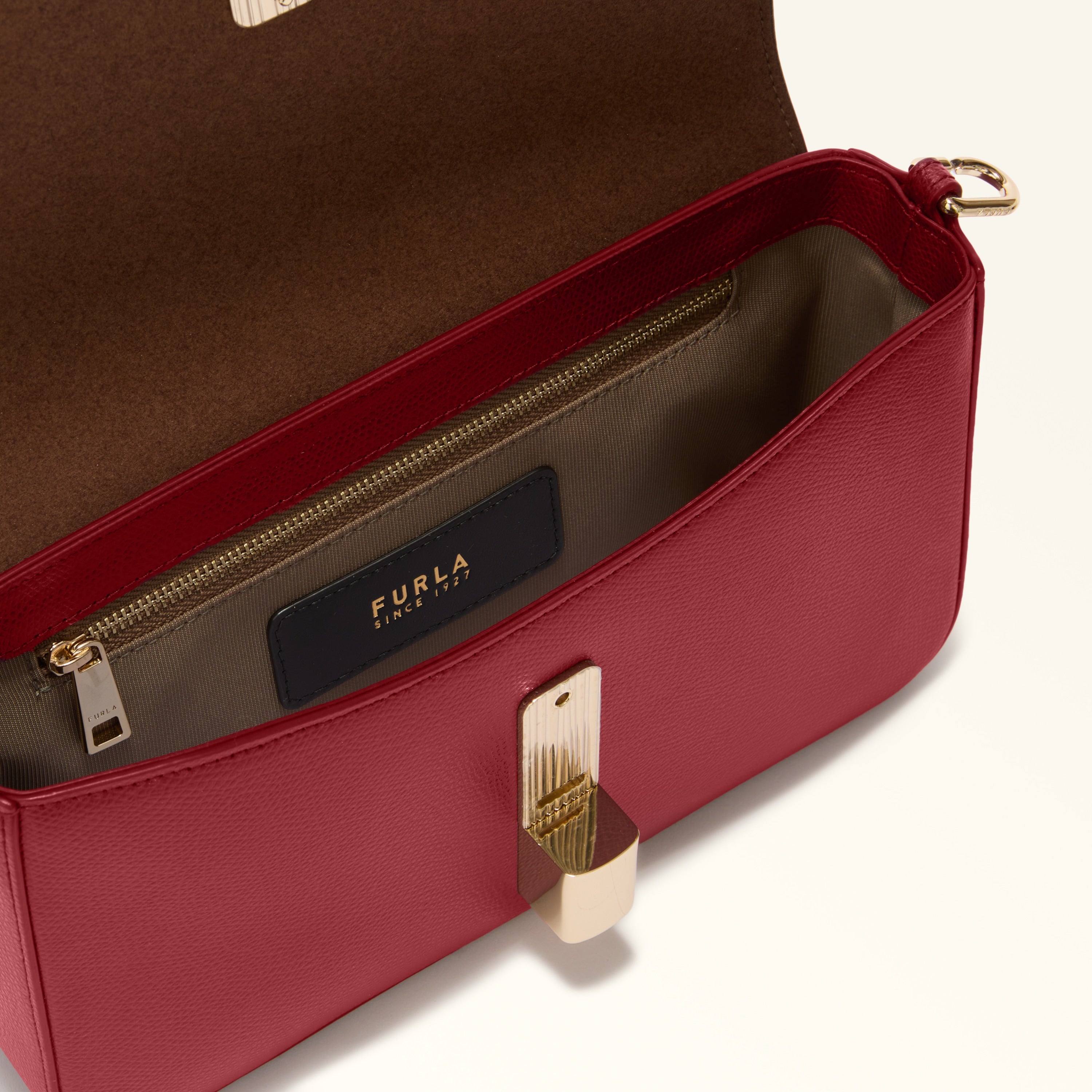 Furla Sac Femme Rouge Bandoulière Cuir Iride Logo