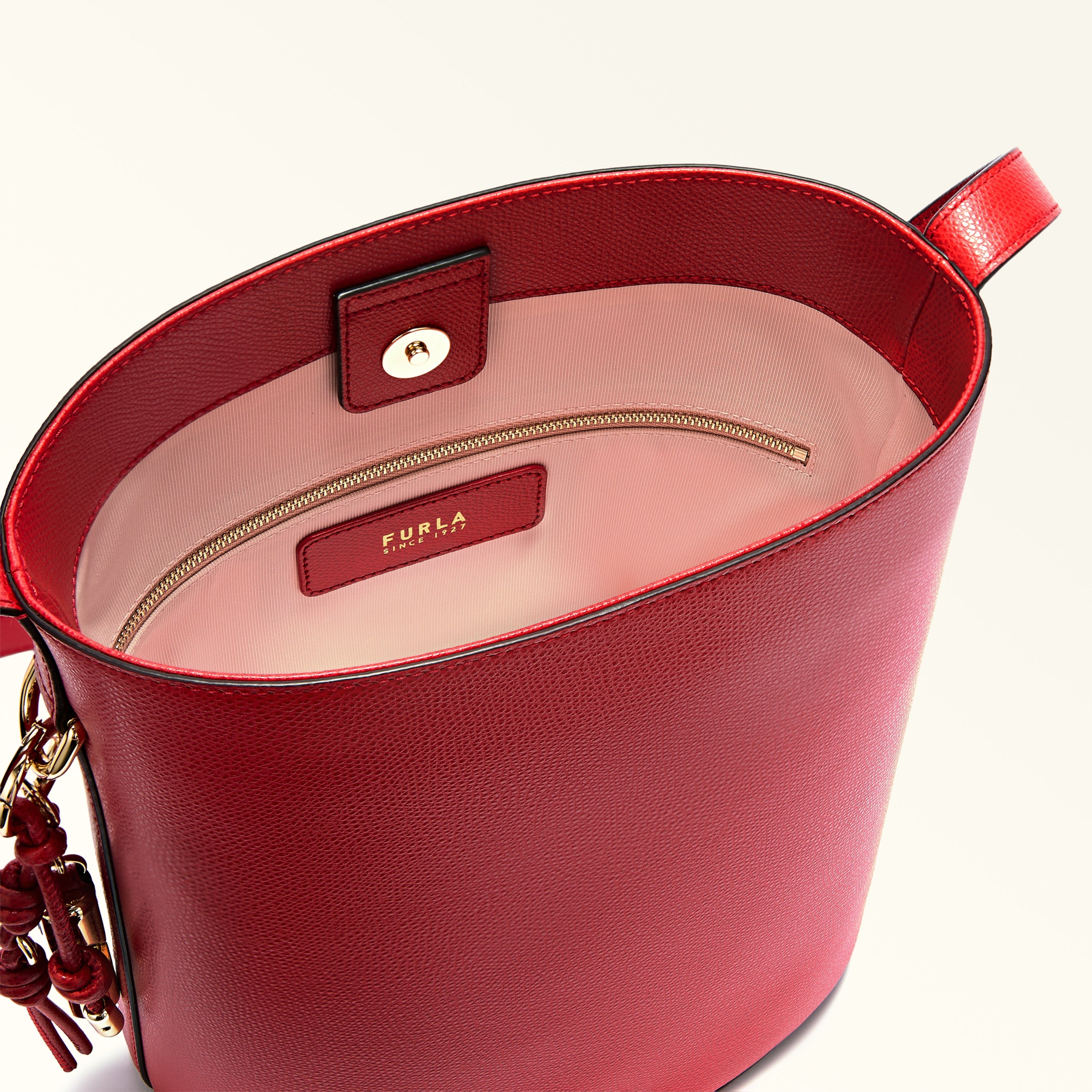 Furla Women's Red Crossbody Bag Leather Roxie Logo