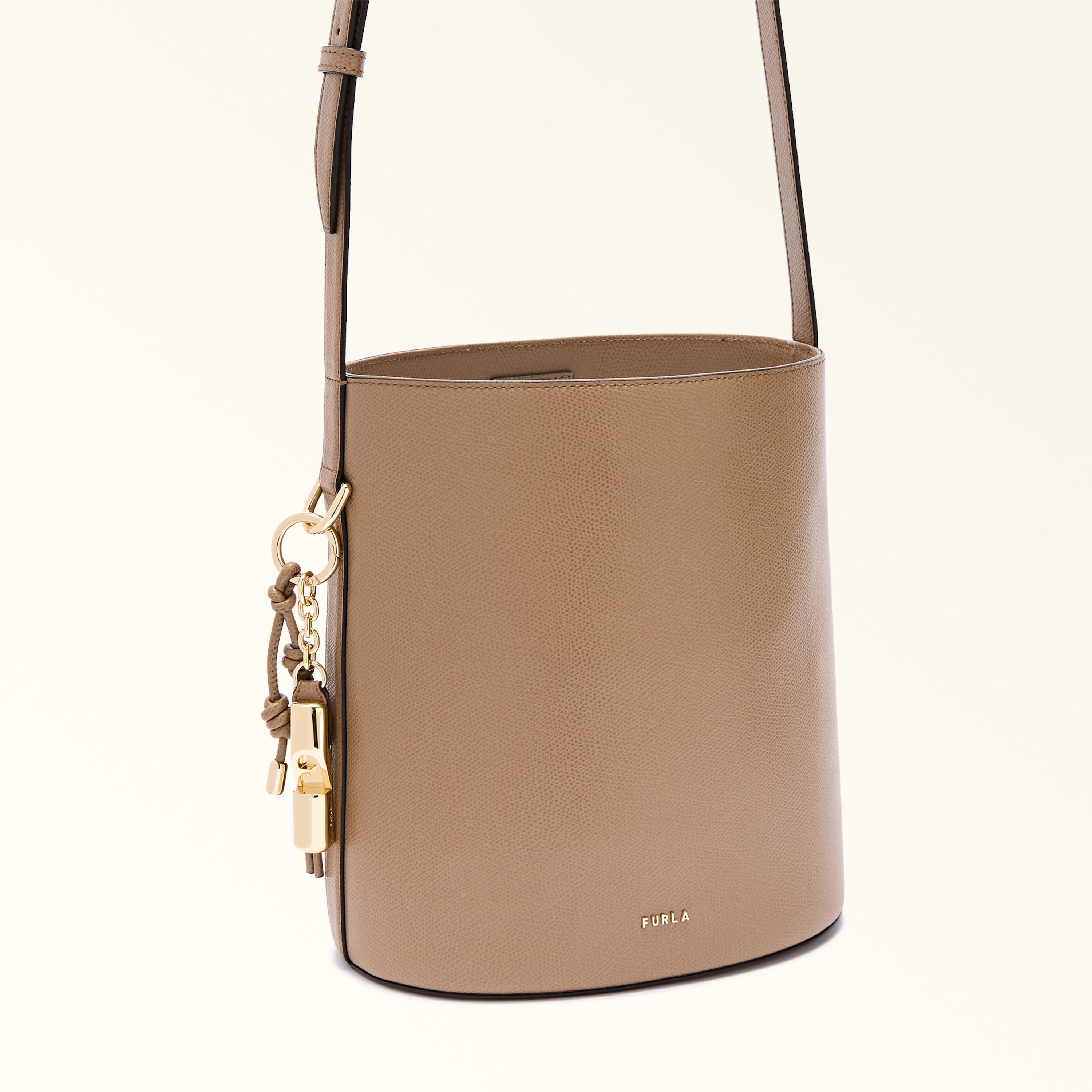 Furla Women's Brown Leather Crossbody Bag Roxie Logo