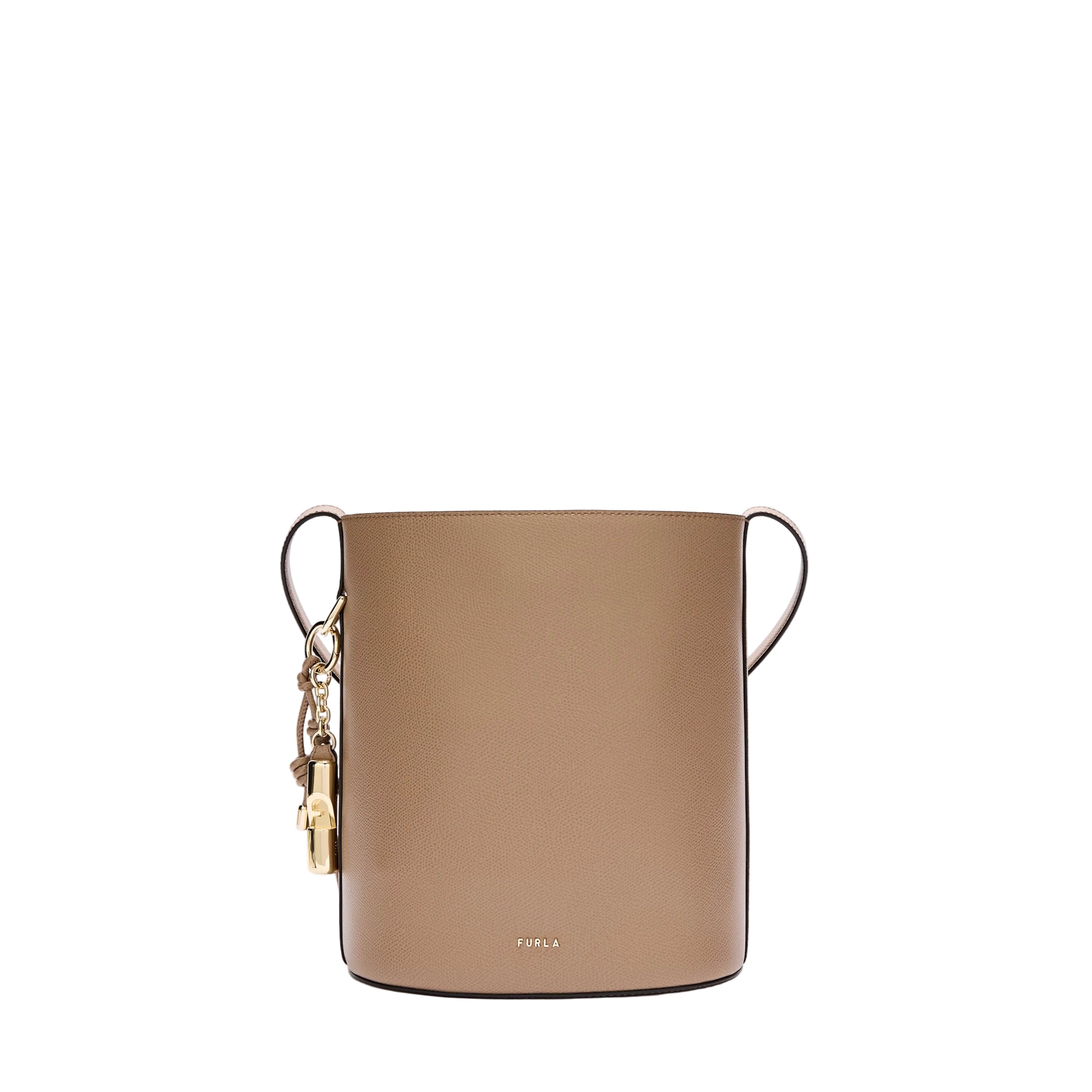 FURLA ブラウン バケツバッグ Furla Women's Brown Leather Crossbody Bag Roxie Logo