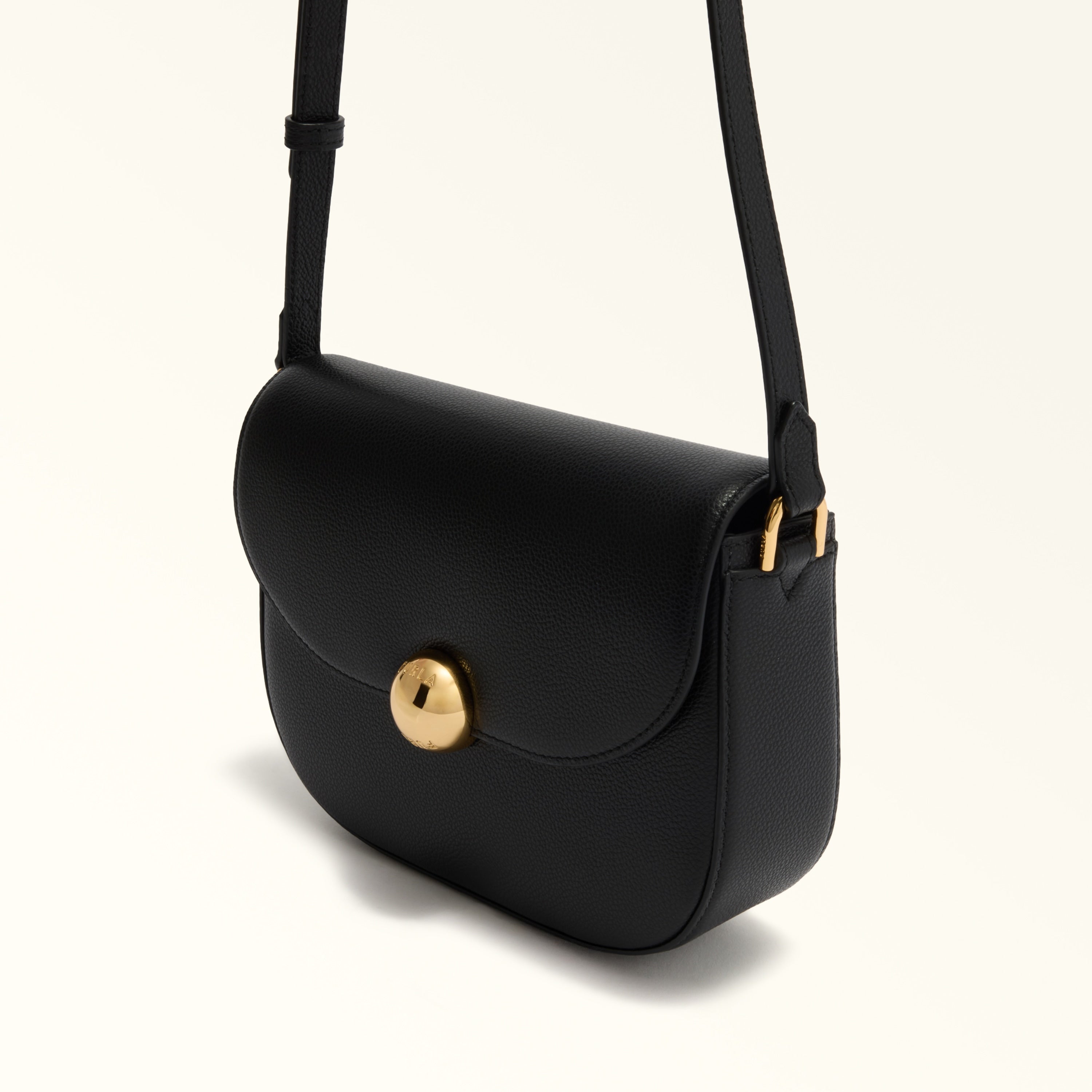 Furla Sac Femme Noir Bandoulière Cuir Moonlight Logo