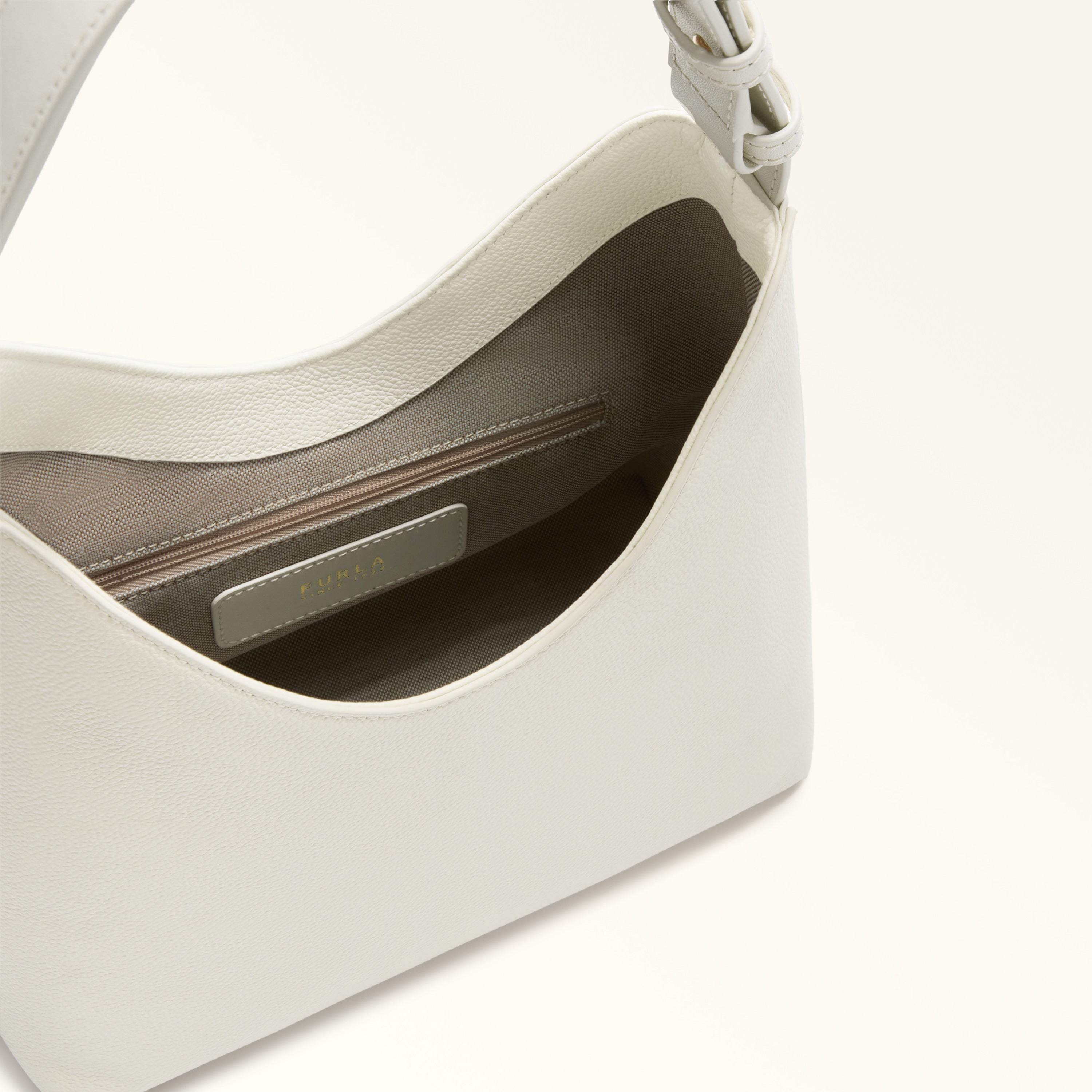 Furla Borsa a Spalla Pelle Donna Beige Logo