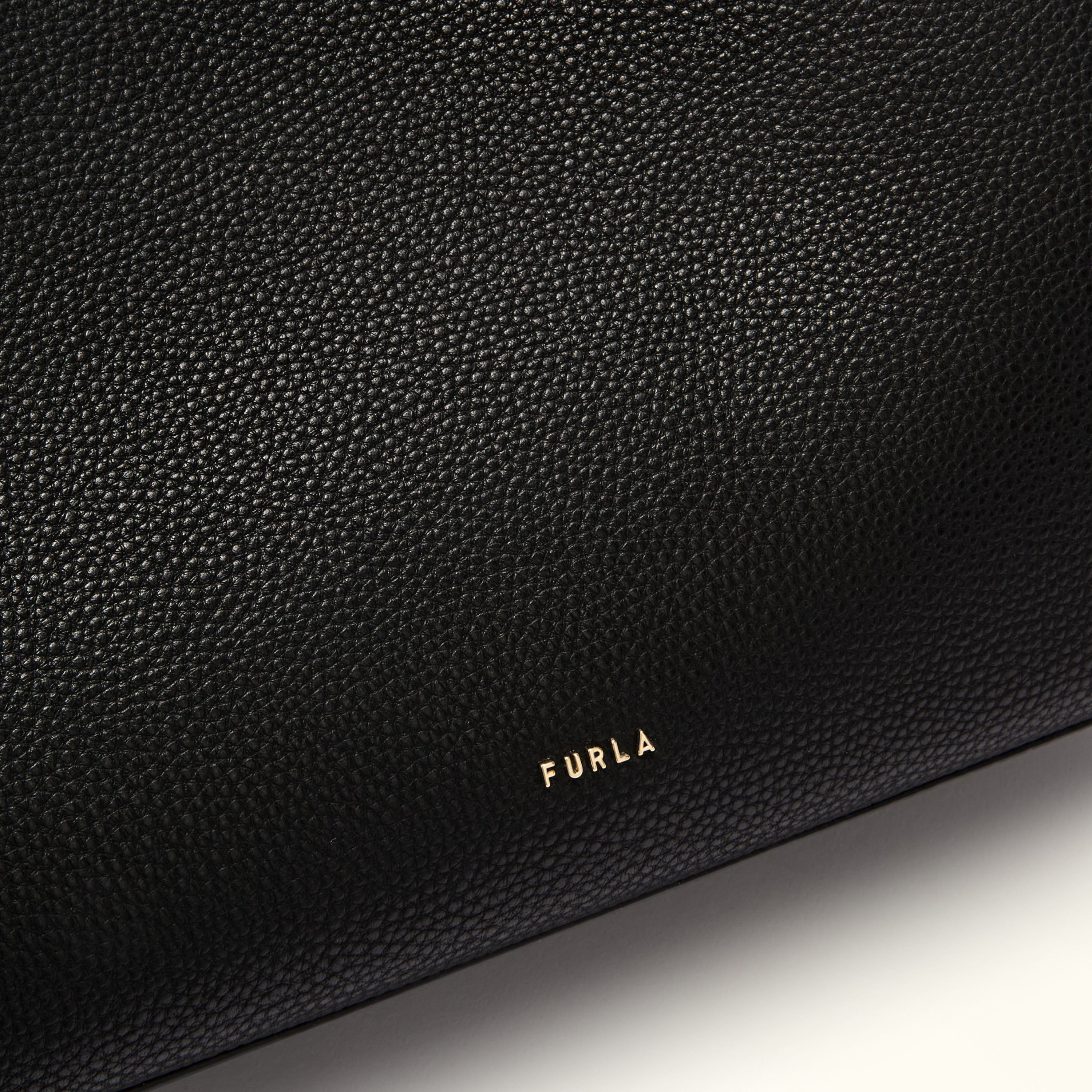 Furla Sac à épaule Femme Noir Cuir Ava Logo