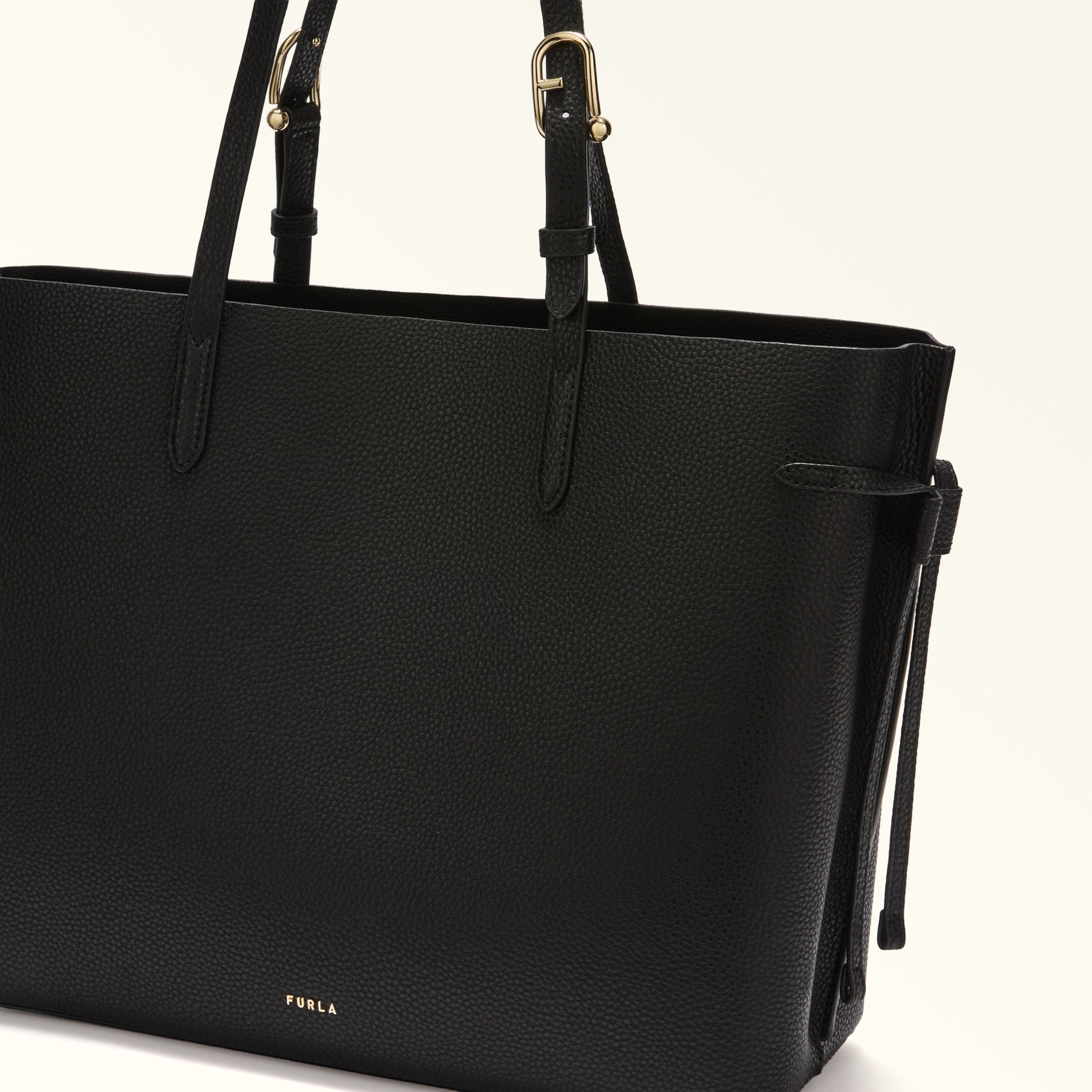 Furla Sac à épaule Femme Noir Cuir Ava Logo