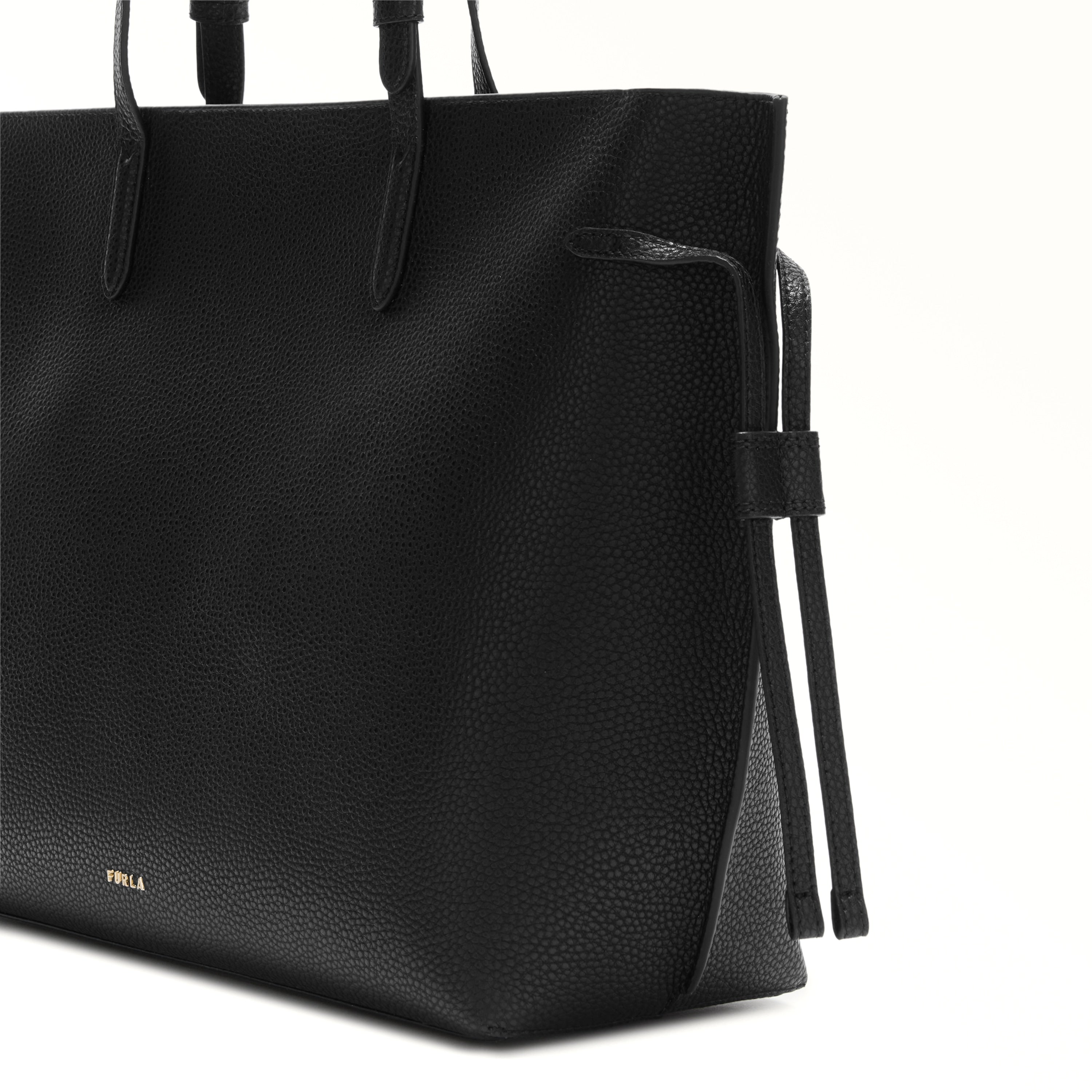 Furla Sac à épaule Femme Noir Cuir Ava Tote Logo