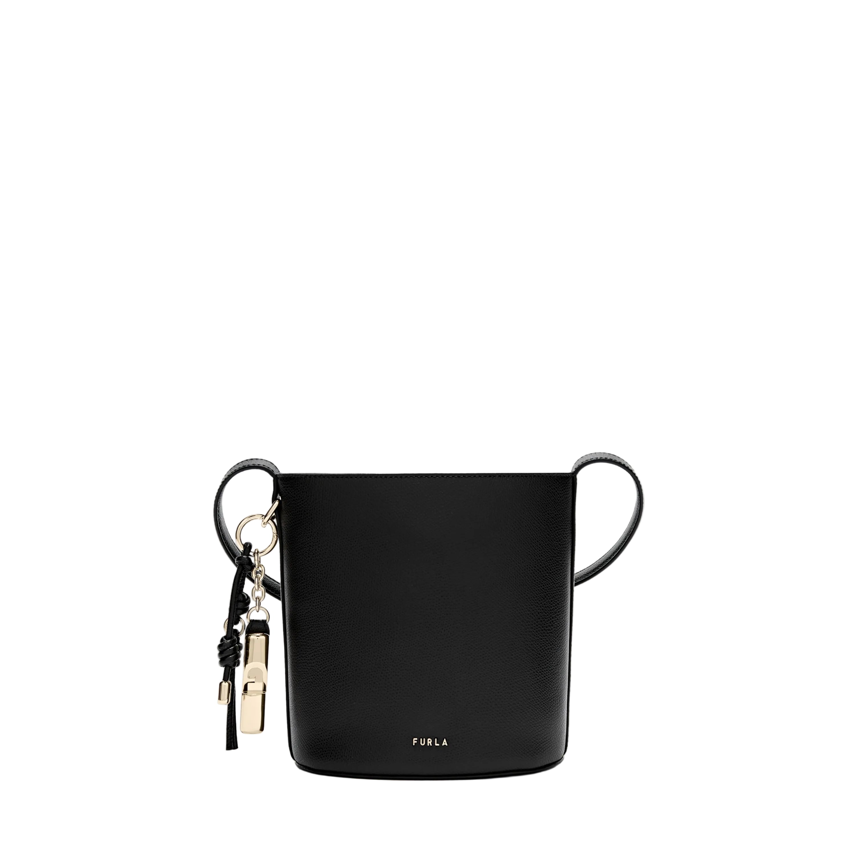 Furla Borsa Donna Nera Tracolla Pelle Roxie Bucket Logo