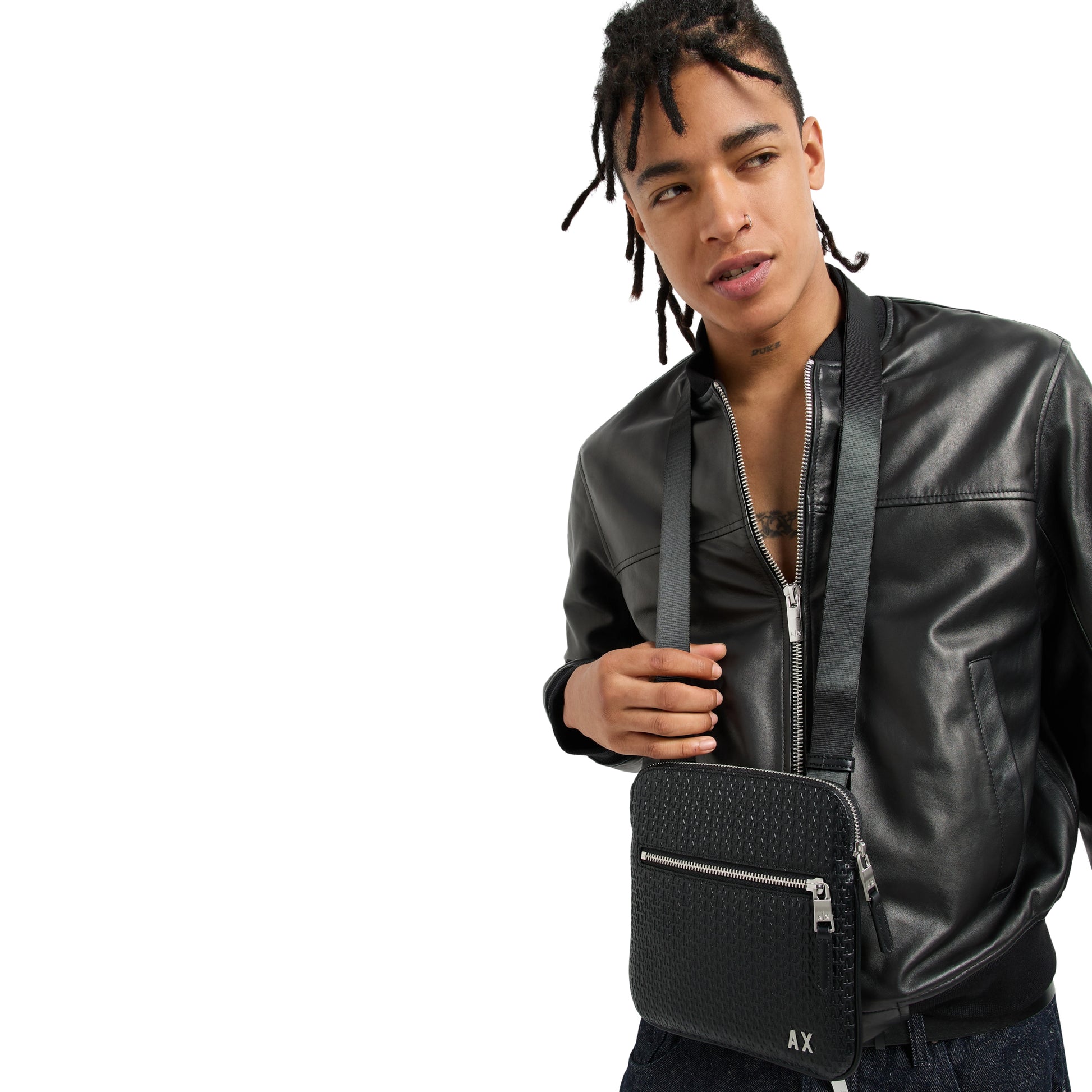 Borsello Uomo a Tracolla Armani Exchange Logo Rilievo - vista 2