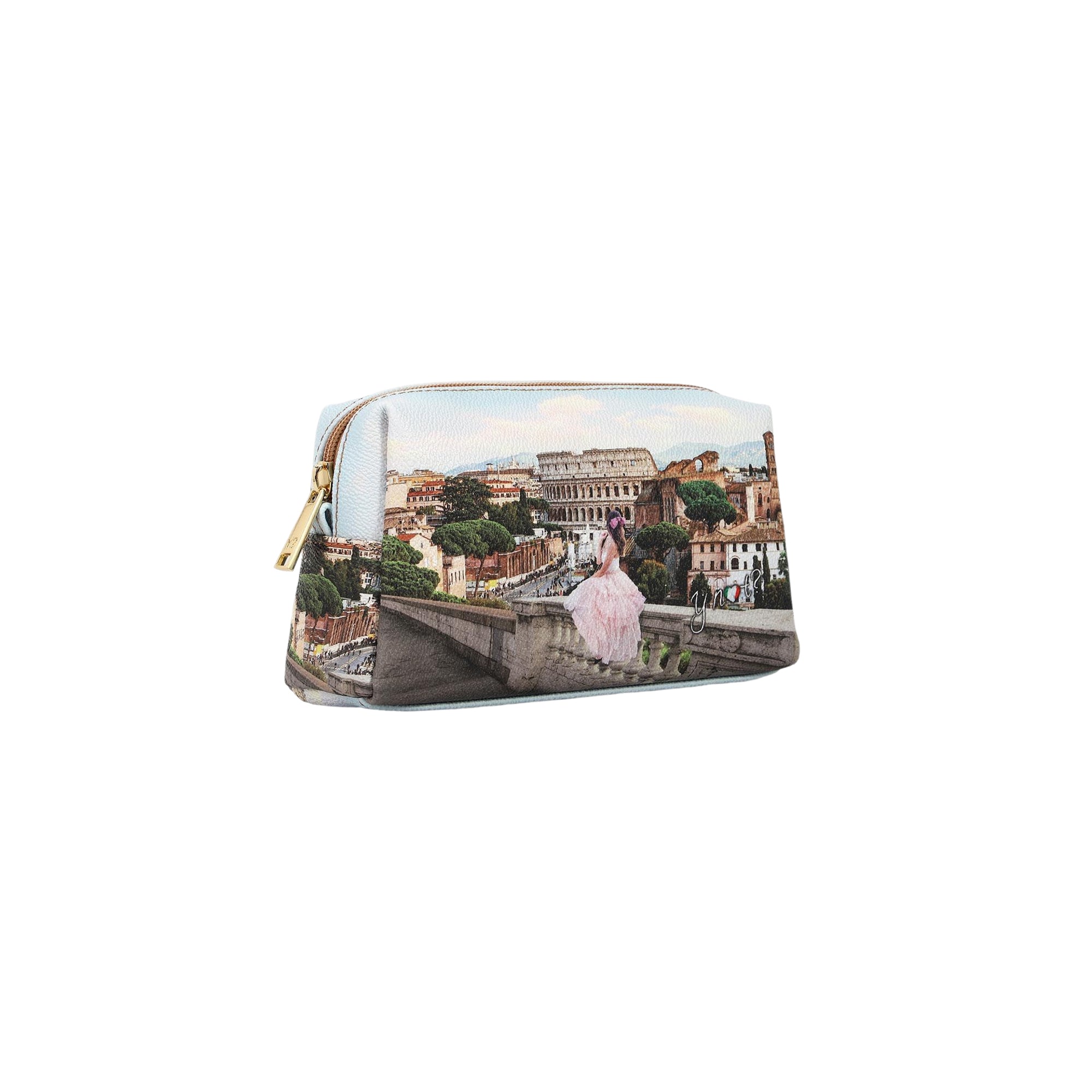 Beauty Case Donna Ynot? Yes Bag Stampa Città con Zip