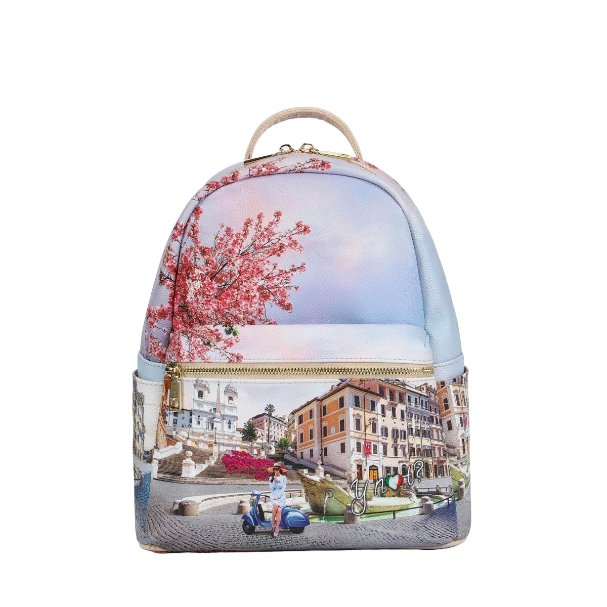 Zaino Donna Ynot? Yes Bag con Stampa Città e Tasche Zip - vista 3