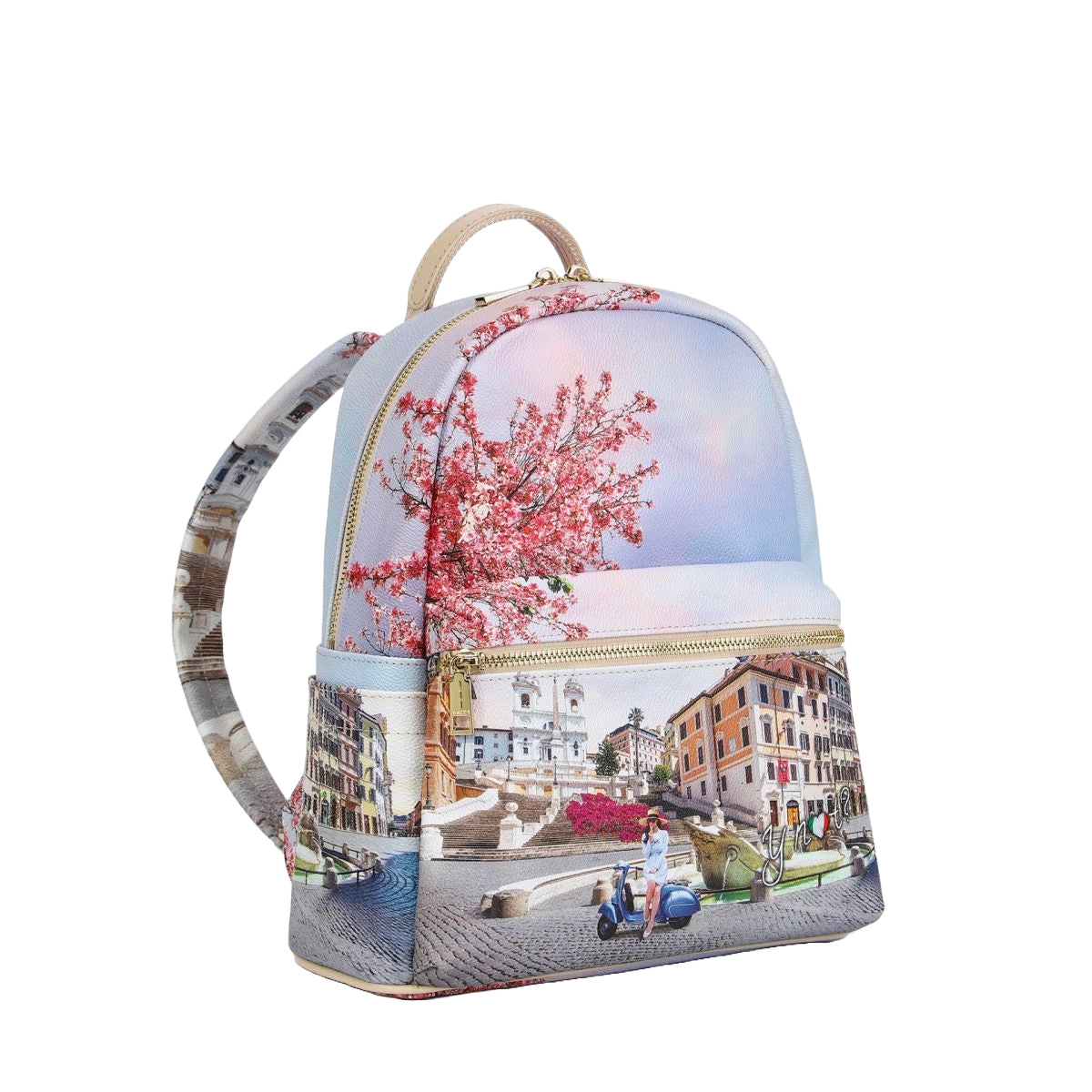 Zaino Donna Ynot? Yes Bag con Stampa Città e Tasche Zip - vista 4