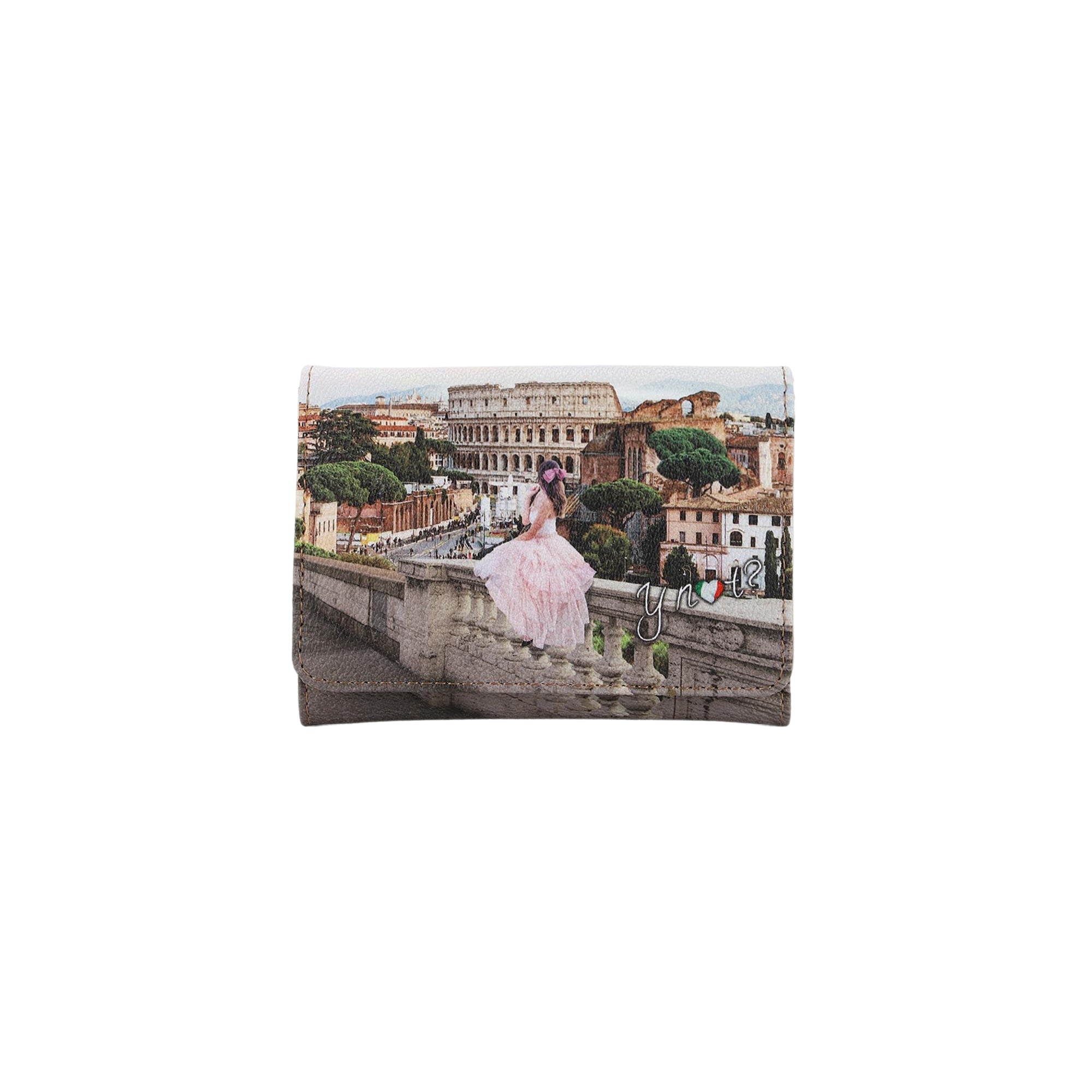 Portafoglio Donna XS Ynot? YES546S5 Stampa Città con Zip e Patta