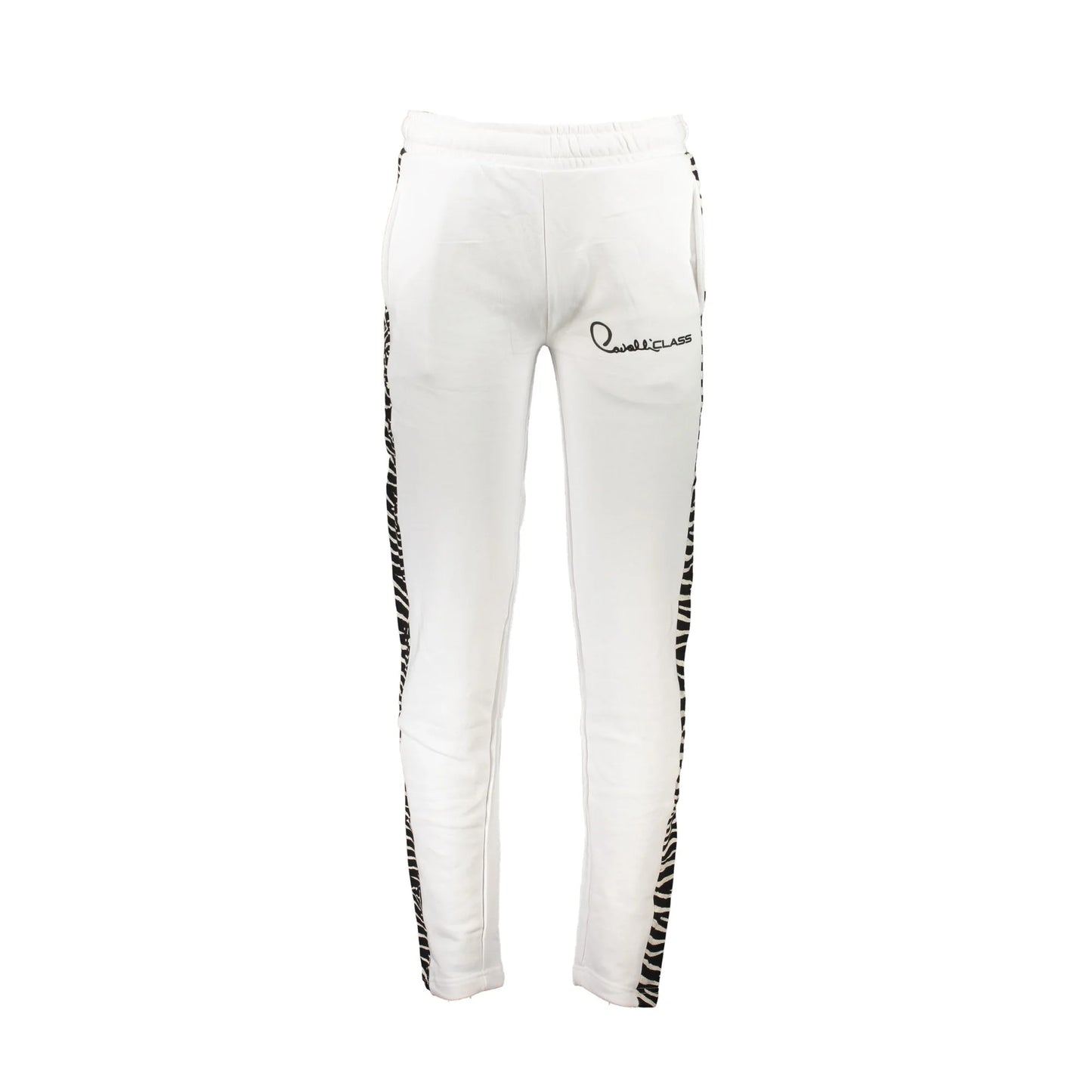 Cavalli Class Pantaloni Uomo Bianco Stampa Logo - foto prodotto