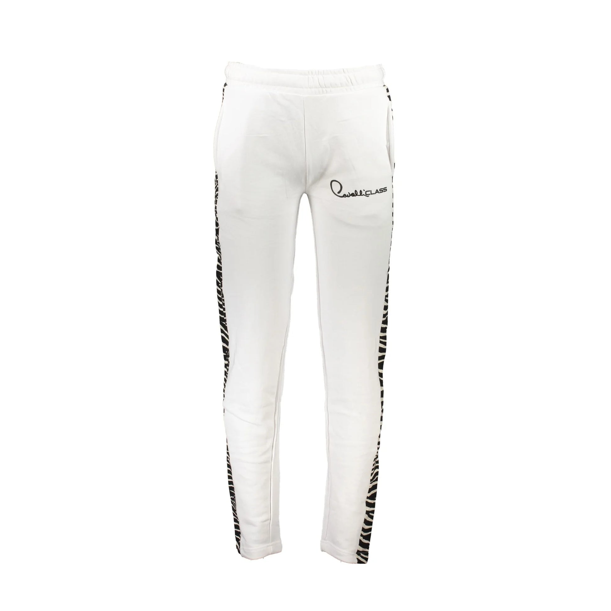 Cavalli Class Pantaloni Uomo Bianco Stampa Logo - foto prodotto
