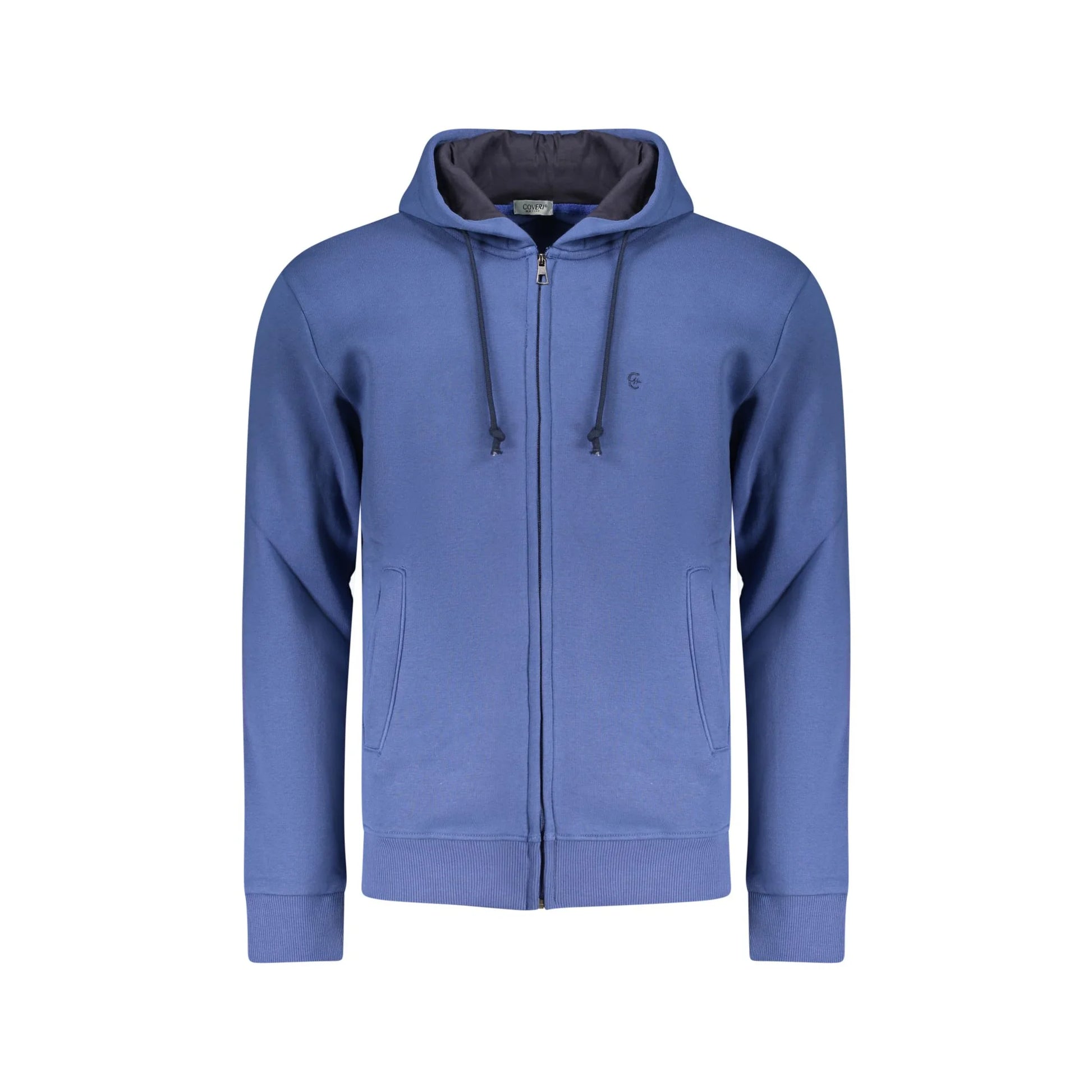 Coveri Moving Felpa Maniche Lunghe Uomo Blu Zip Ricamo Felpe - foto prodotto
