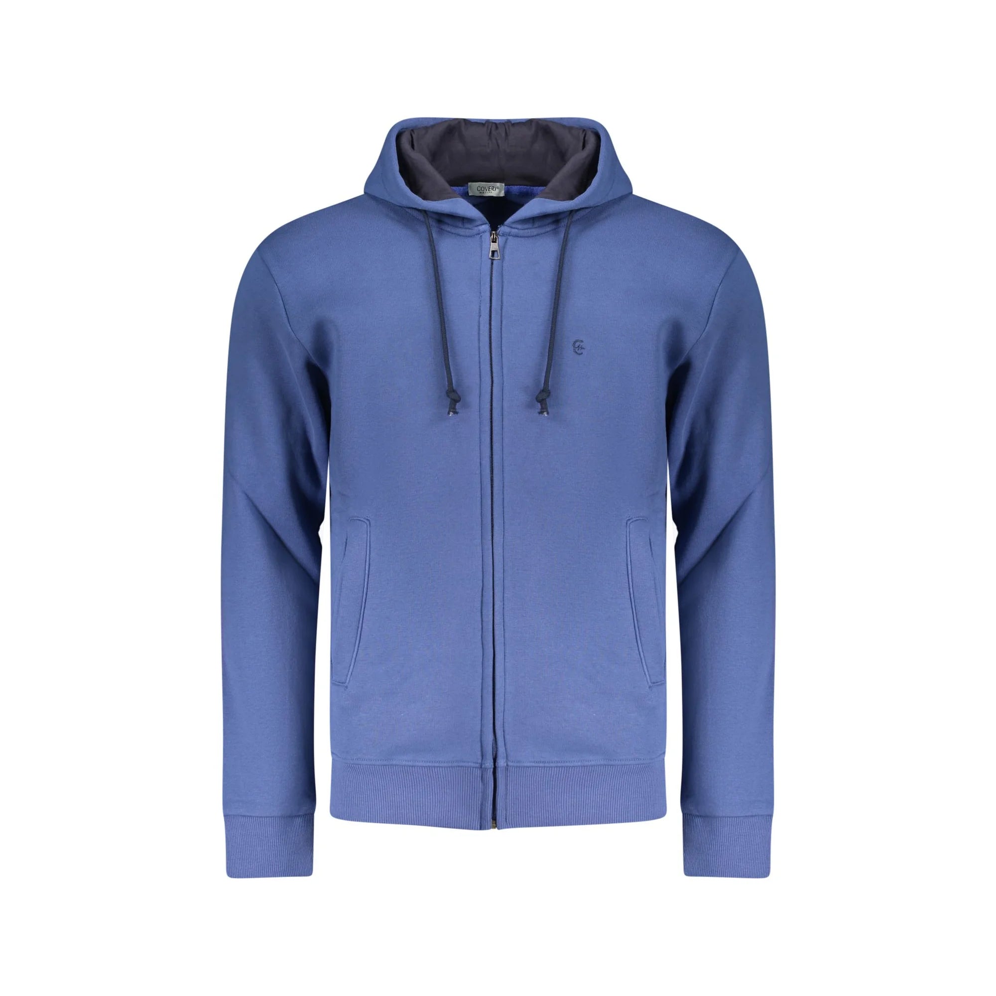 Coveri Moving Felpa Maniche Lunghe Uomo Blu Zip Ricamo Felpe - foto prodotto
