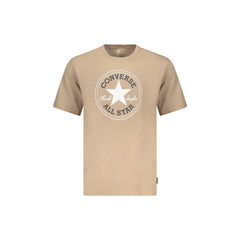 Converse T-Shirt Maniche Corte Uomo Beige Stampa Logo