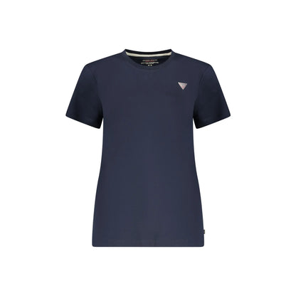 GUESS JEANS T-SHIRT MANICHE CORTE DONNA BLU