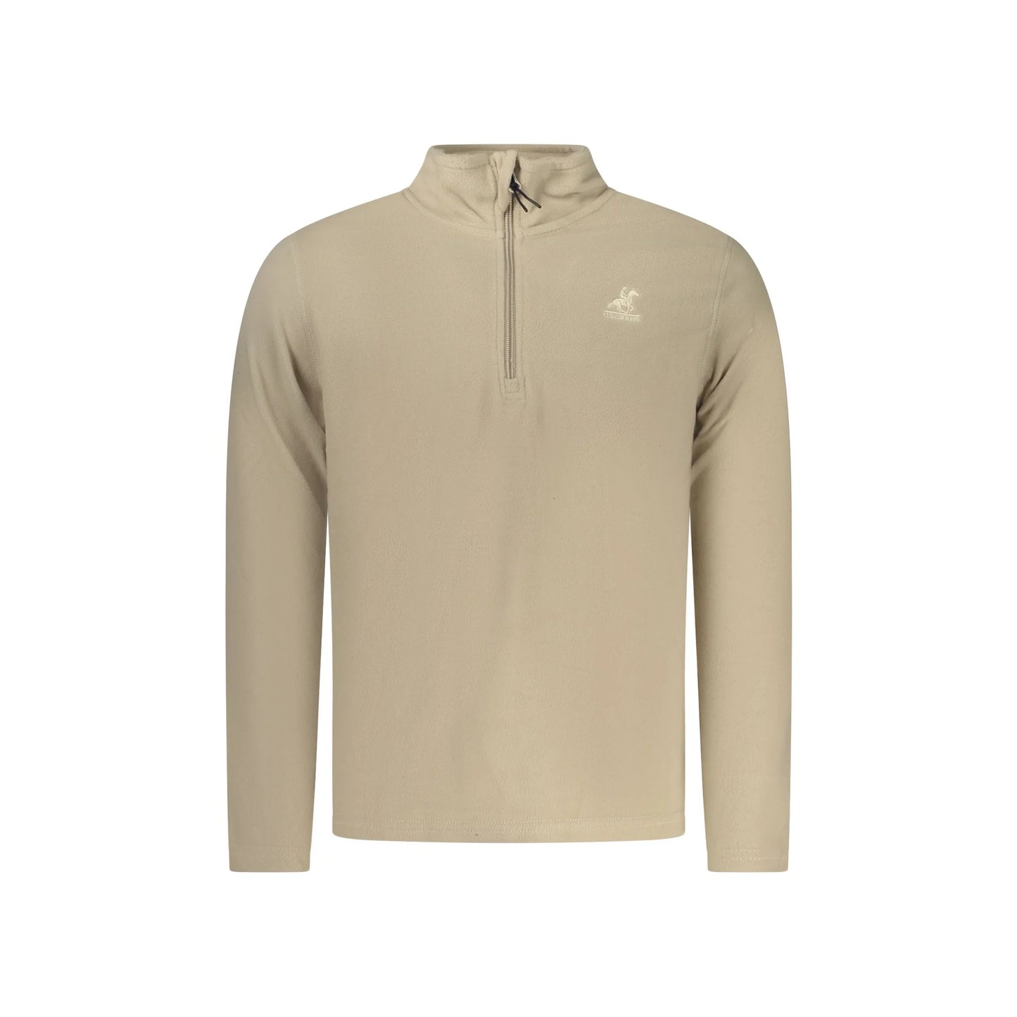 U.S. Grand Felpa Uomo Beige Mezza Zip Pile Ricamo Logo Felpe - foto prodotto