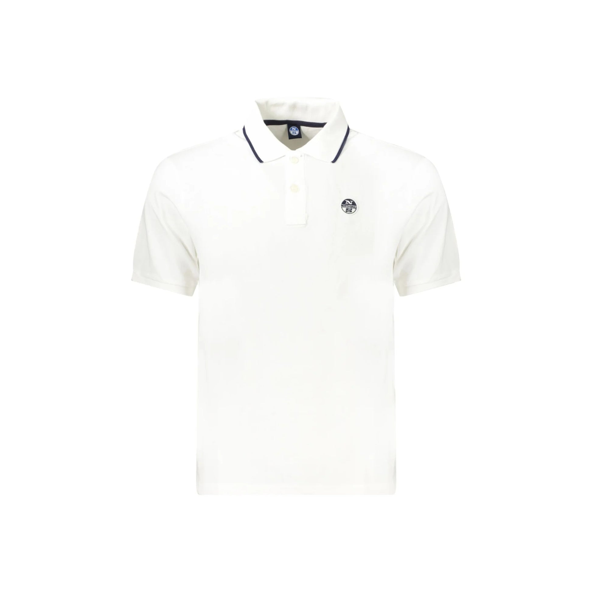 North Sails Polo Uomo Bianca Maniche Corte Cotone Logo Bianco - foto prodotto
