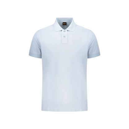 BOSS POLO MANICHE CORTE UOMO AZZURRO