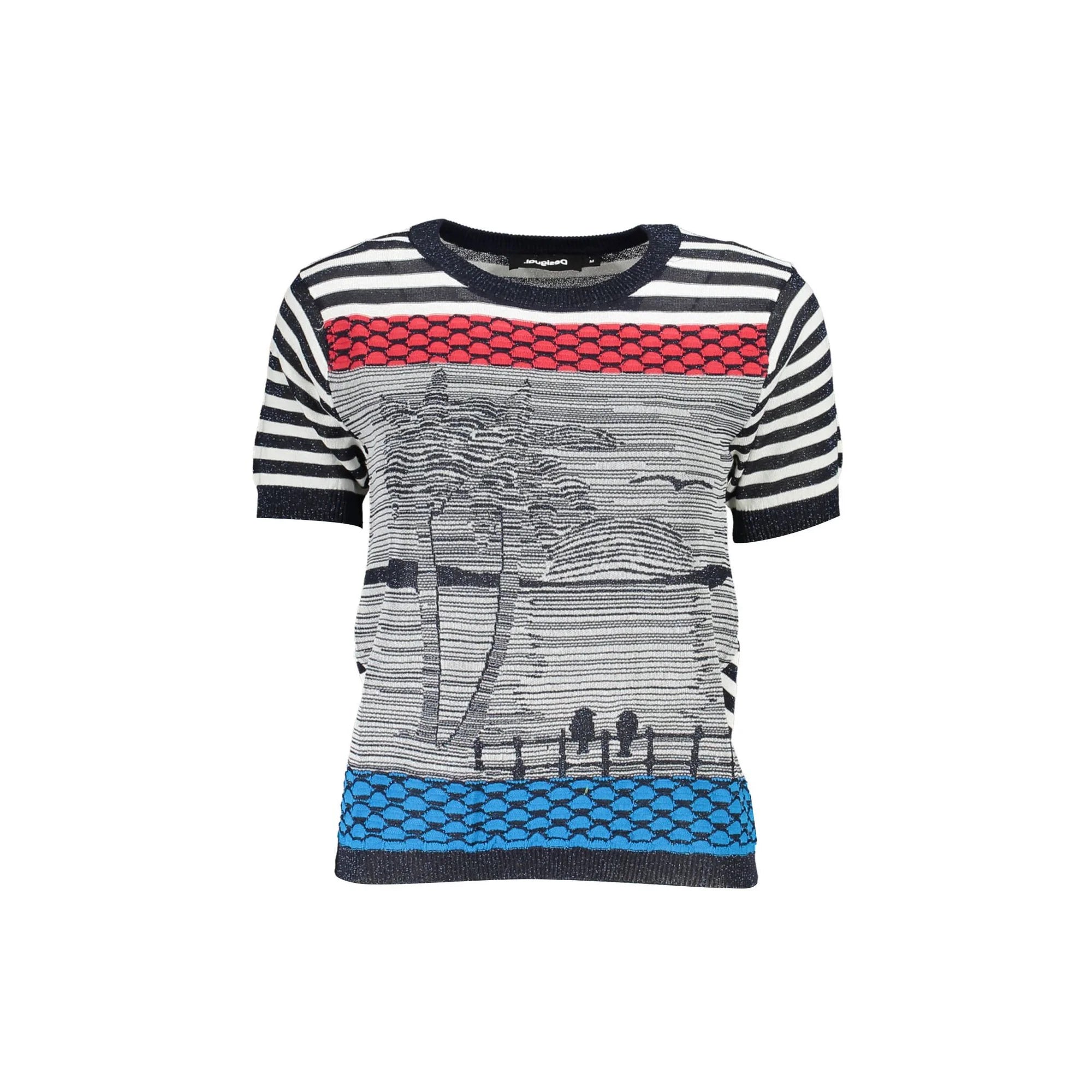 Desigual Maglia Donna Blu Logo Maglie - foto prodotto