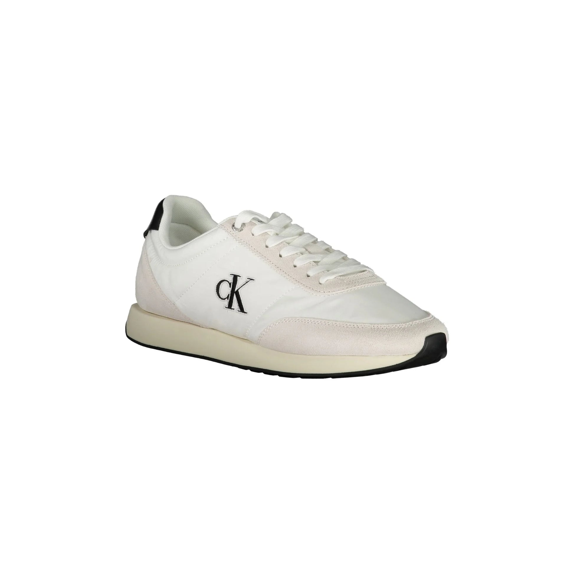 CALVIN KLEIN Sneakers Uomo Bianche con Lacci e Dettagli in Nero - vista 2