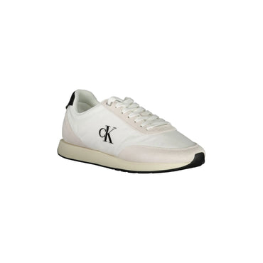 CALVIN KLEIN Sneakers Uomo Bianche con Lacci e Dettagli in Nero - vista 2