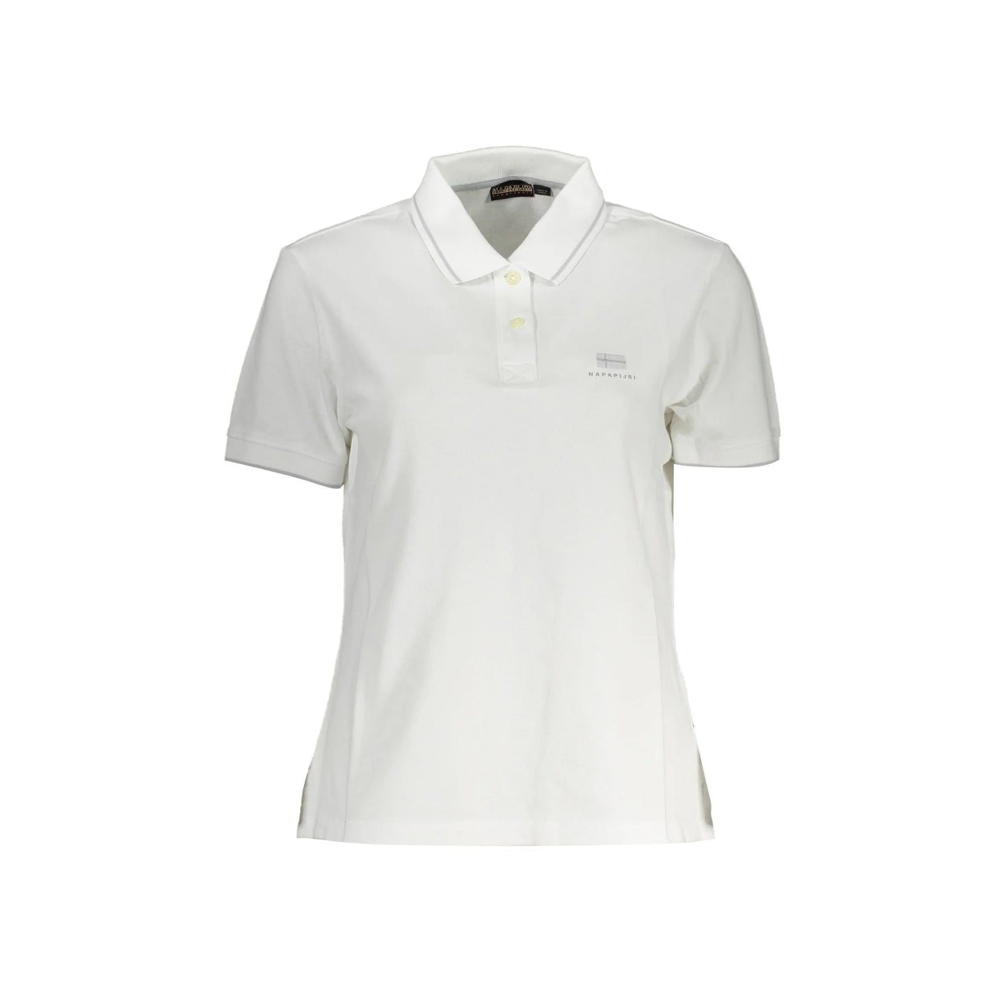 Napapijri Polo Maniche Corte Donna Bianca Ricamo Bianco - foto prodotto