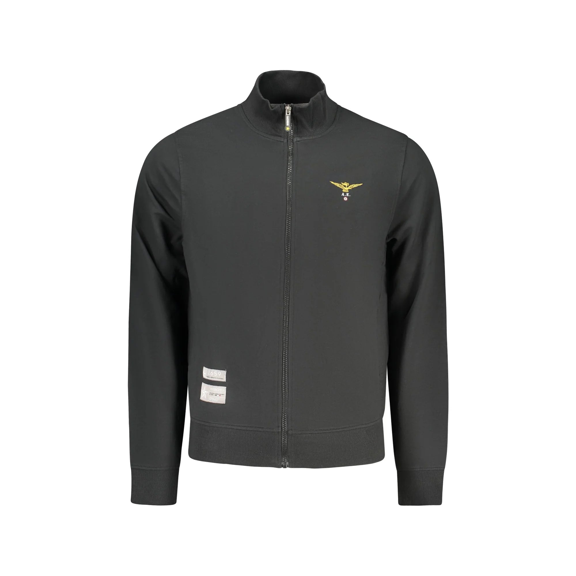 ACCADEMIA MILITARE FELPA CON ZIP UOMO NERO