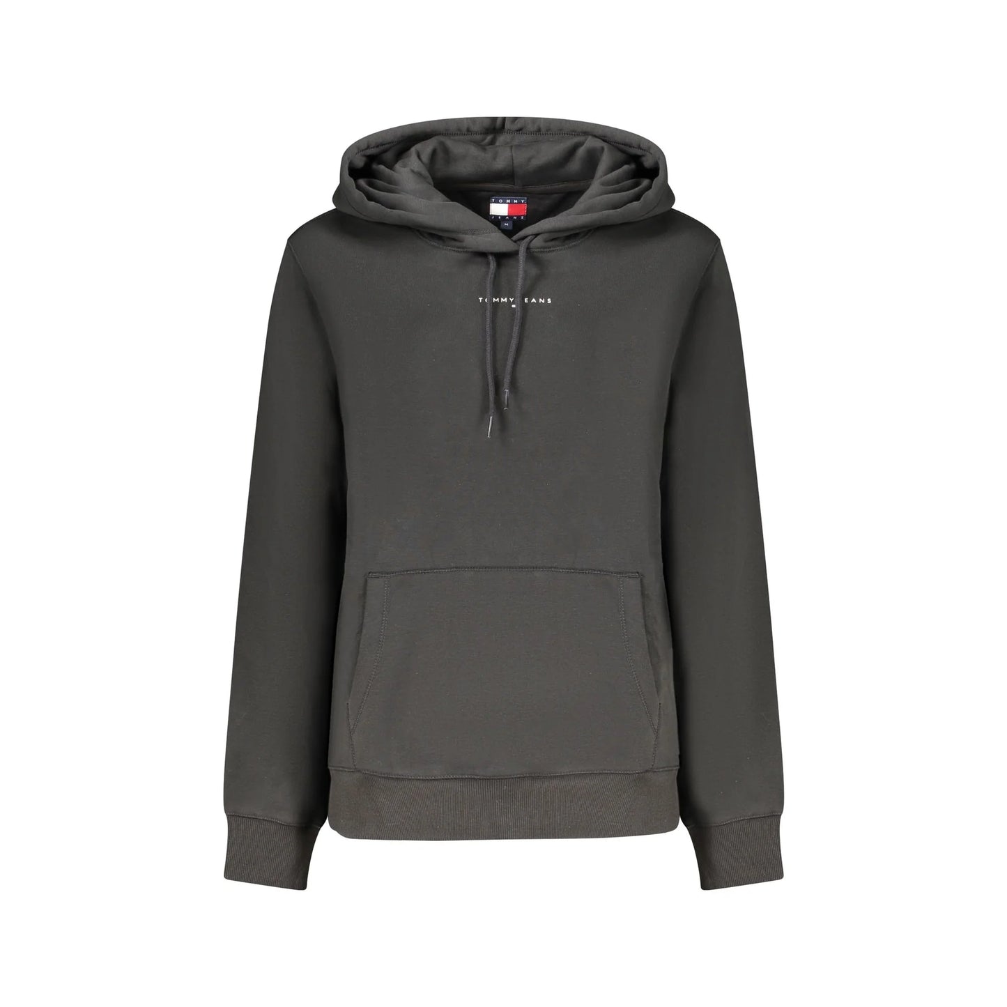 Tommy Hilfiger Felpa Donna Nera Cappuccio Felpata Tascone Logo Felpe Nero - foto prodotto