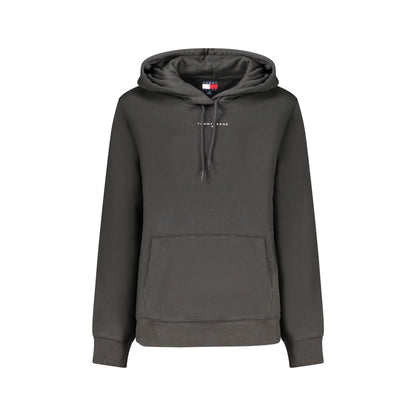 Tommy Hilfiger Felpa Donna Nera Cappuccio Felpata Tascone Logo Felpe Nero - foto prodotto