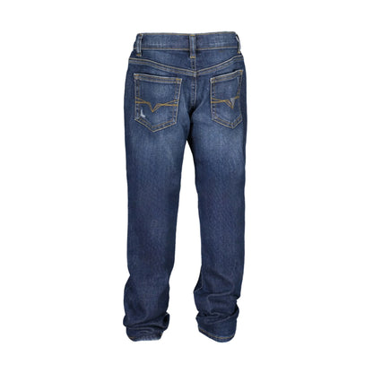 Guess Jeans Bambino Blu Effetto Slavato e Usurato Logo - vista 3
