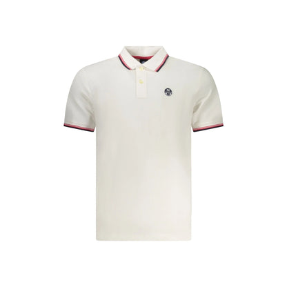 North Sails Polo Uomo Bianca Maniche Corte Contrasto Logo Bianco - foto prodotto