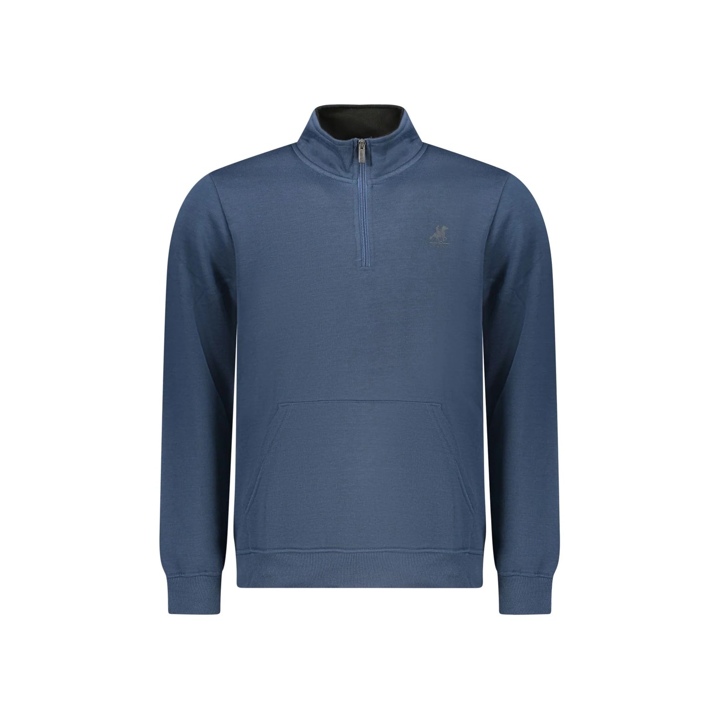 U.S. Grand Felpa Uomo Blu Mezza Zip Felpata Tascone Stampa Logo Felpe - foto prodotto