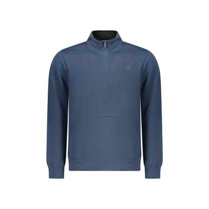 U.S. Grand Felpa Uomo Blu Mezza Zip Felpata Tascone Stampa Logo Felpe - foto prodotto