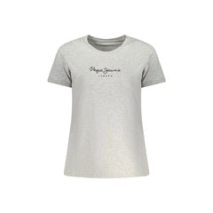 Pepe Jeans T-Shirt Maniche Corte Donna Grigia Stampa Logo
