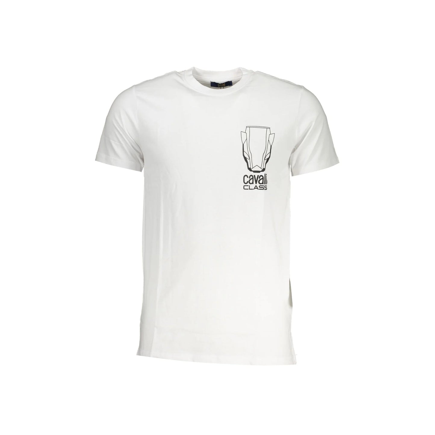 Cavalli Class T-Shirt Maniche Corte Uomo Bianca Stampa Logo Bianco - foto prodotto