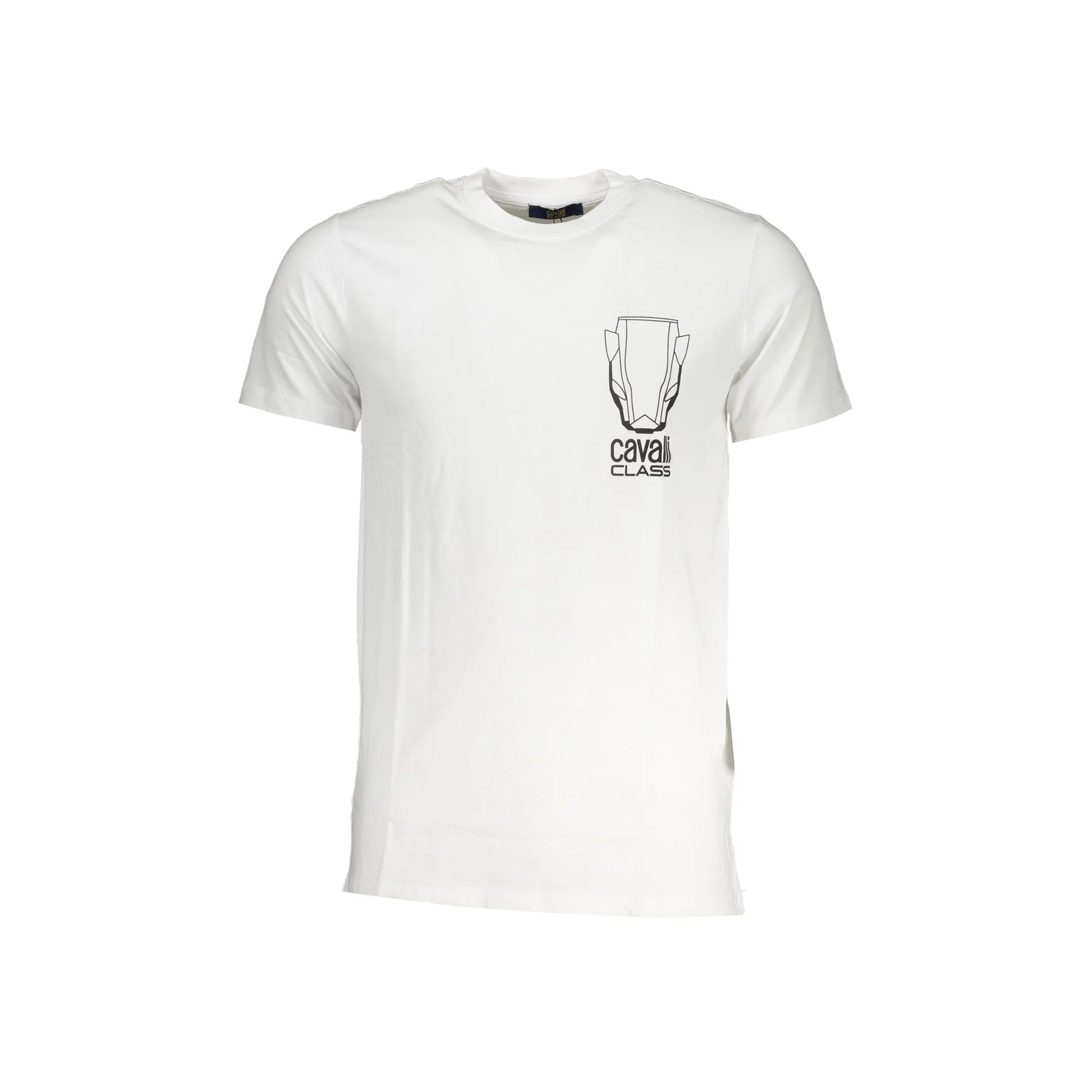 Cavalli Class T-Shirt Maniche Corte Uomo Bianca Stampa Logo Bianco - foto prodotto