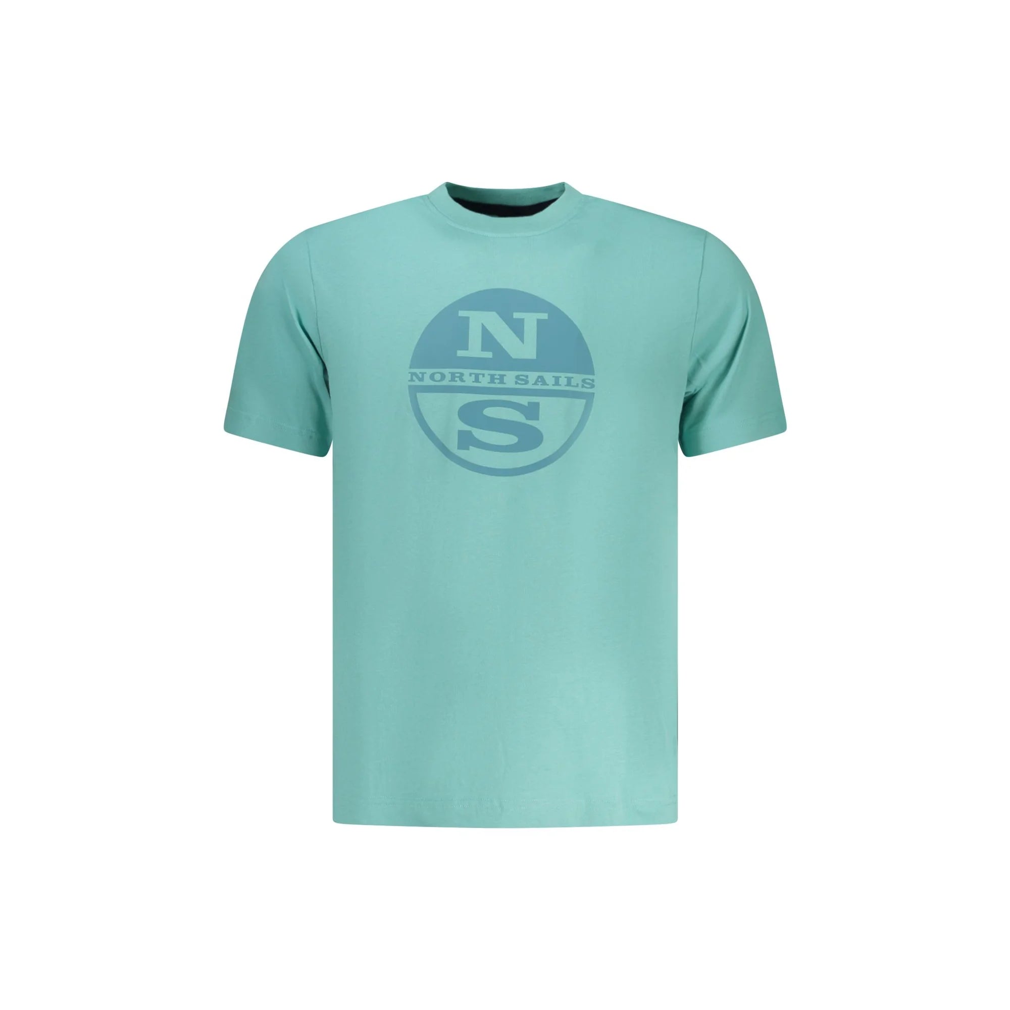 North Sails T-Shirt Uomo Azzurra Maniche Corte Cotone Logo Azzurro - foto prodotto
