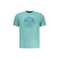 North Sails T-Shirt Uomo Azzurra Maniche Corte Cotone Logo Azzurro - foto prodotto