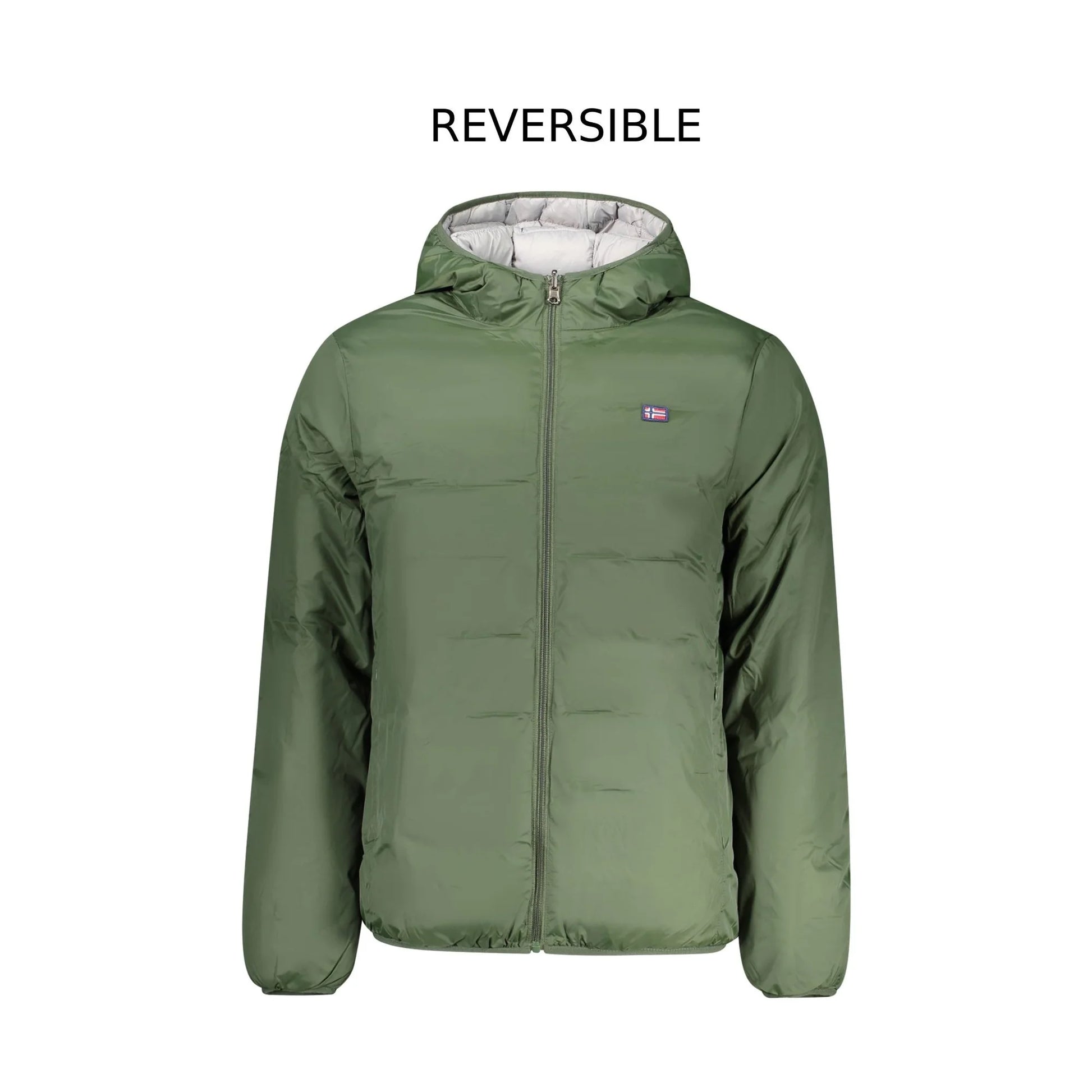 Norway 1963 Giubbotto Uomo Verde Cappuccio Reversibile Logo Giubbotti e Giacche - foto prodotto