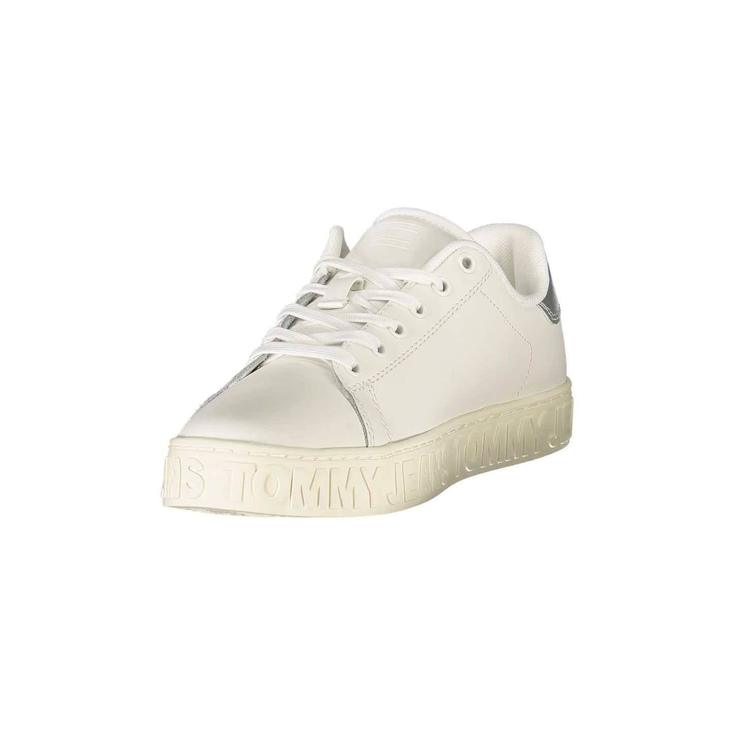 TOMMY HILFIGER Sneakers Donna Bianche con Lacci e Dettagli Argento bianco - vista 3