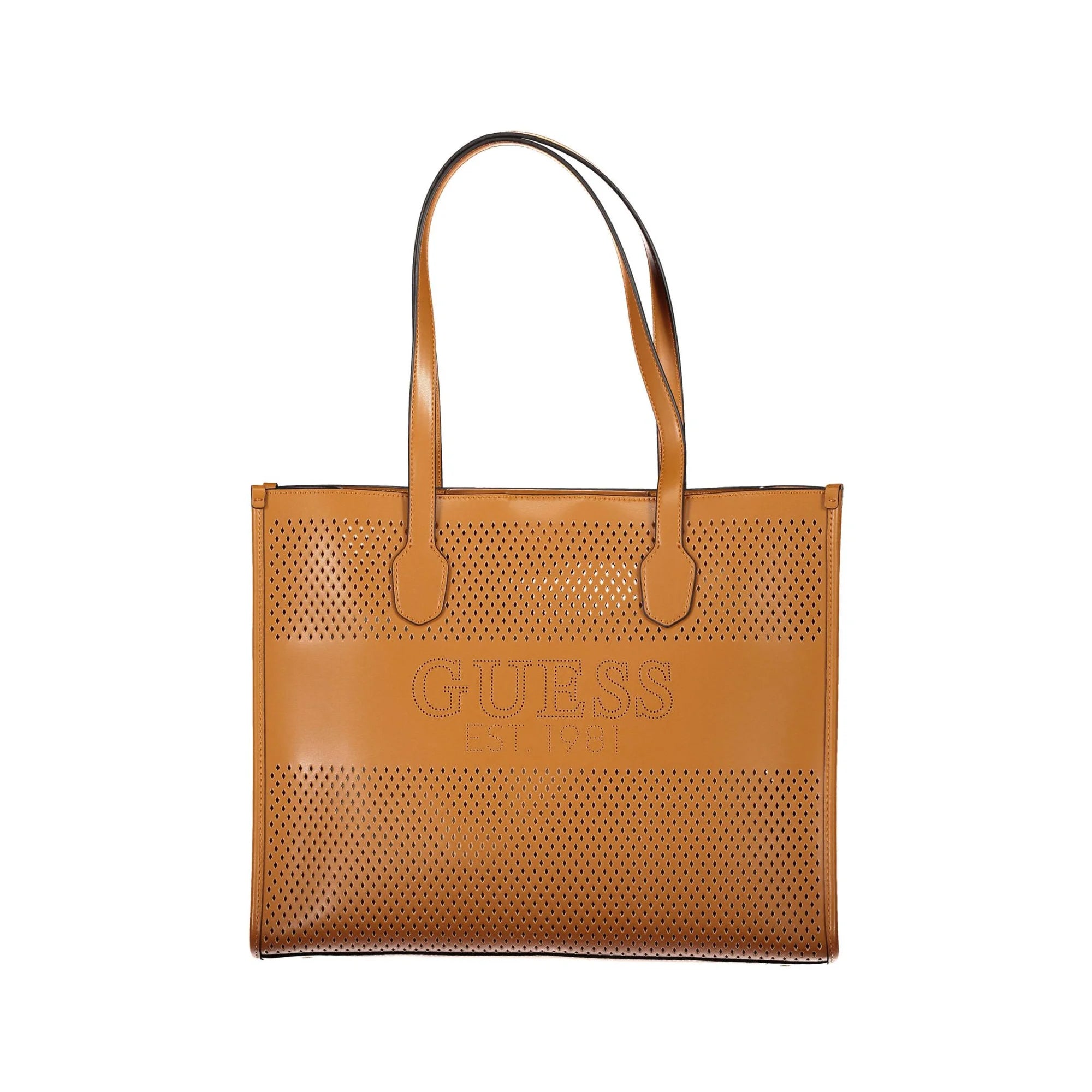 Guess Jeans Borsa a Spalla Donna Marroni Dettagli a Contrasto Borse Marrone - foto prodotto