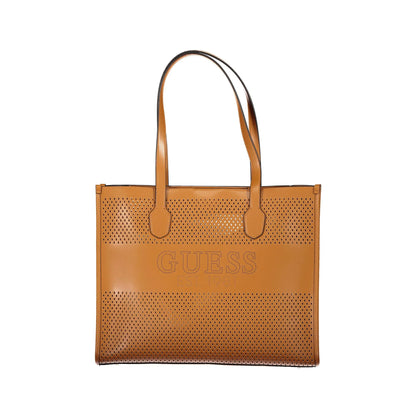 Guess Jeans Borsa a Spalla Donna Marroni Dettagli a Contrasto Borse Marrone - foto prodotto