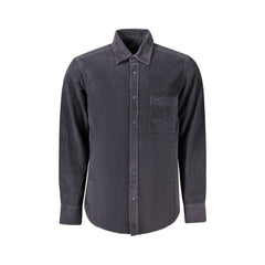 Boss Camicia Maniche Lunghe Uomo Blu Ricamo Logo