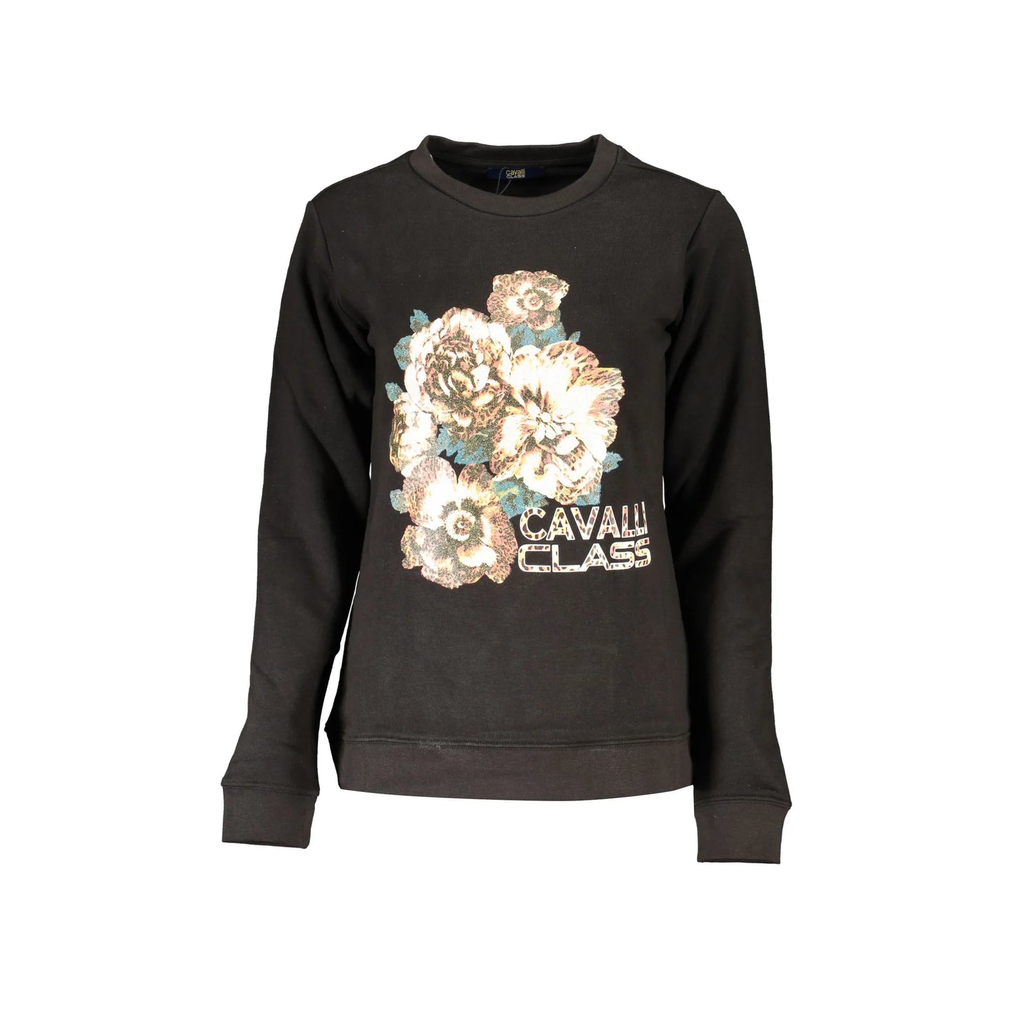 Cavalli Class Felpa Maniche Lunghe Donna Nera Stampa Logo Felpe Nero - foto prodotto