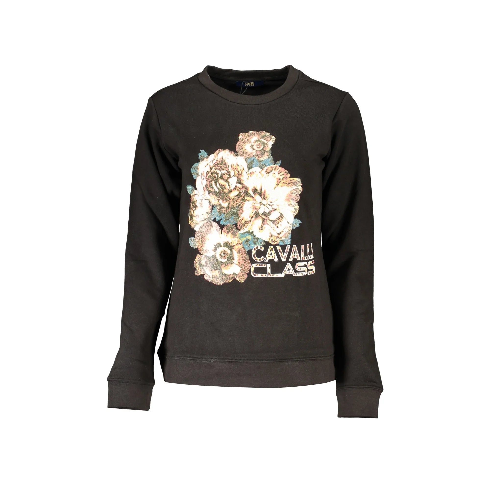 Cavalli Class Felpa Maniche Lunghe Donna Nera Stampa Logo Felpe Nero - foto prodotto