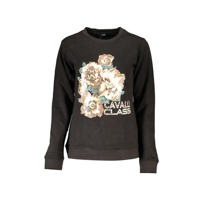 Cavalli Class Felpa Maniche Lunghe Donna Nera Stampa Logo Felpe Nero - foto prodotto